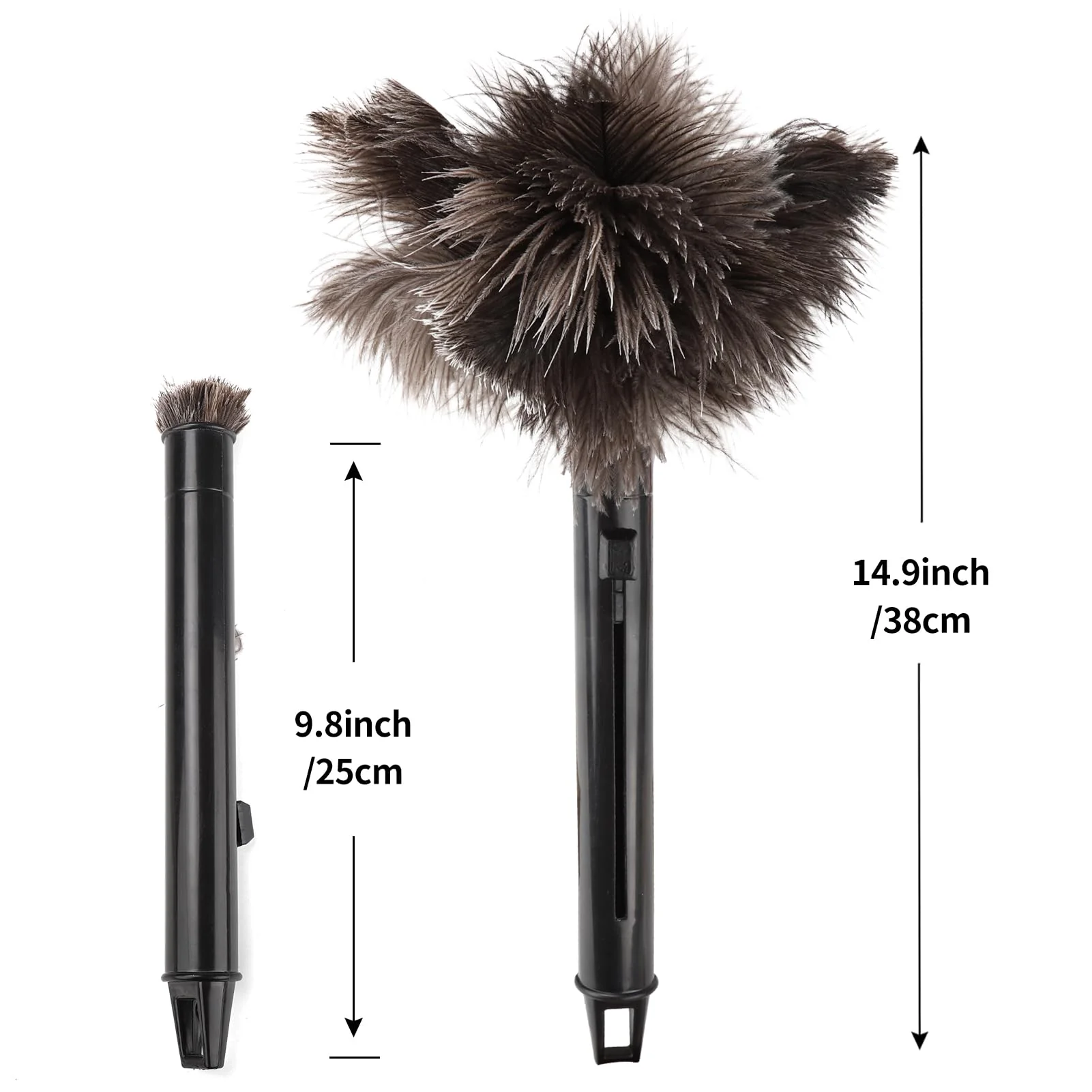 FeelfunFeather Retractable Feather Duster-Genuine Ostrich Feathers,Anti-Static,Reusable Eco-Friendly Handheld Cleaning for Keyboard,Home,Car,Office(10 to 15 Inches) 3 Pack - Image 7