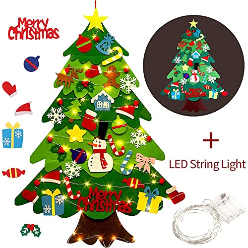 Felt Christmas Tree for Toddlers, Montessori Felt Christmas Tree with Lights for Kids - Image 5