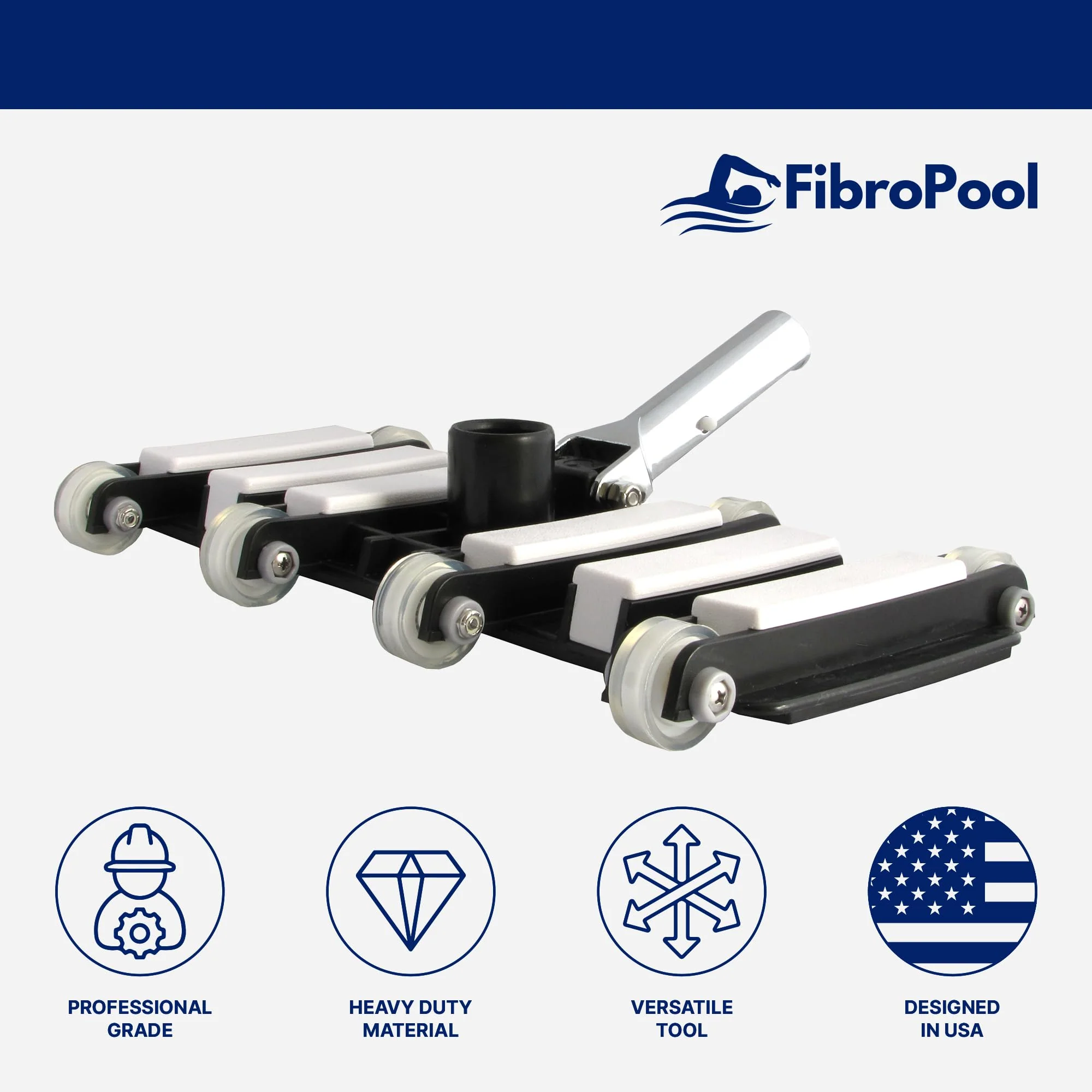 FibroPool Professional-Grade Flexible Pool Vacuum Head - Extra-Wide, Weighted Design for Effortless, Deep Cleaning on All Surfaces - Compatible with Standard Swimming Pool Poles & Hoses - Image 6
