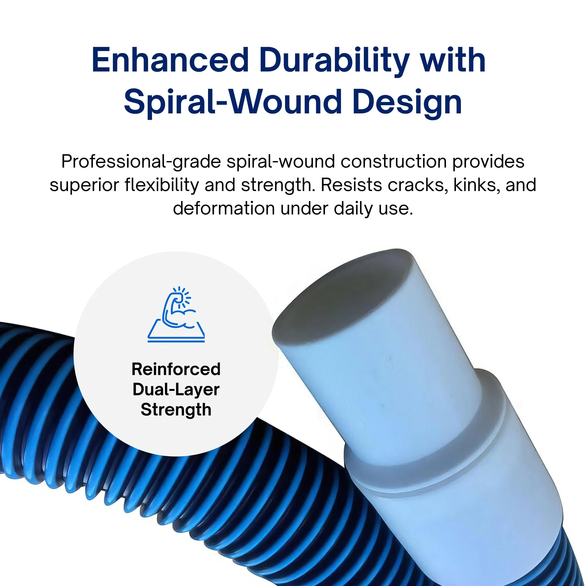 FibroPool Professional Pool Filter Hose Replacement Kit – 1.5" 6 Foot Hose 2 Pack with Reinforced Cuffs, Adapters, Clamps & PTFE Tape – Durable, Leak-Resistant, Universal Compatibility - Image 6