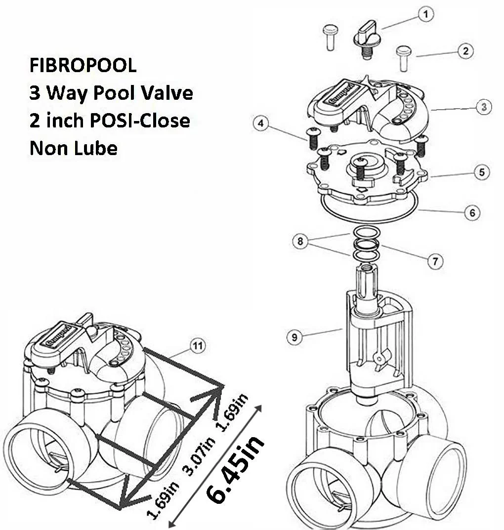 FibroPool Swimming Pool Diverter Valve – 2 Inch 3-Way Posi-Close Slip Valve, Lubeless PTFE Seats, CPVC Construction, Ideal for Pools, Spas, Heaters, Chemical Dispensers, and Salt Generators - Image 2