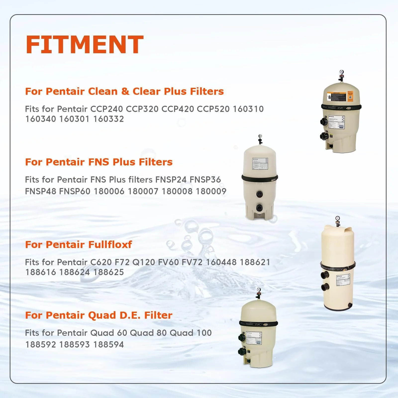 FILTERUP Upgrade 190003 Tension Control Clamp Kit and Spa Filter, Compatible with Pentair FNS Plus, Clean & Clear Plus, Quad DE Filters Steel Pool Filter Pumps, 23-1/4" Length - Image 7