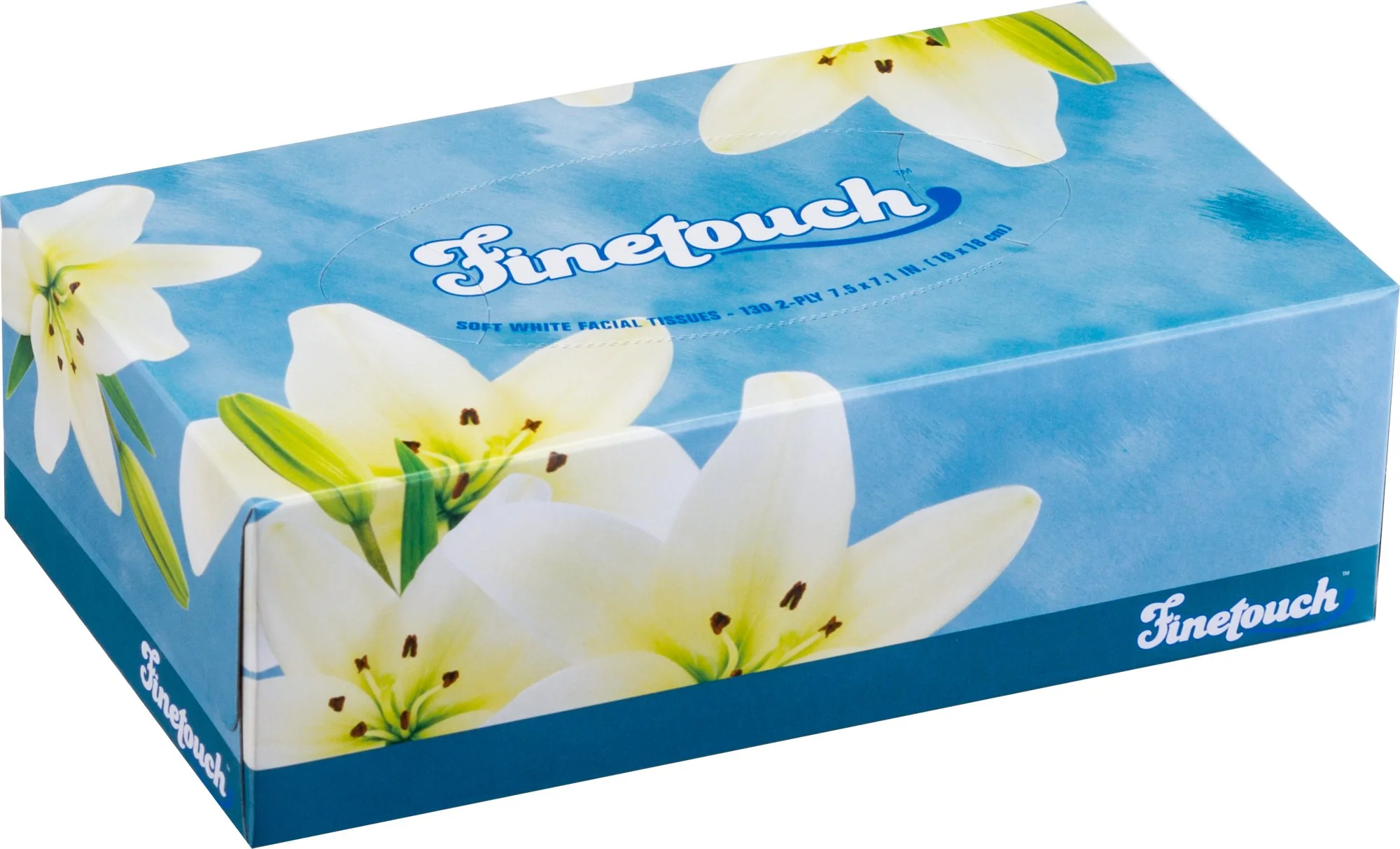 Finetouch 2-Ply Facial Tissues – 6 Boxes of 130 Soft Tissues (780 Total) – Strong & Gentle Tissue for Home, Office, or Travel Use - Image 2