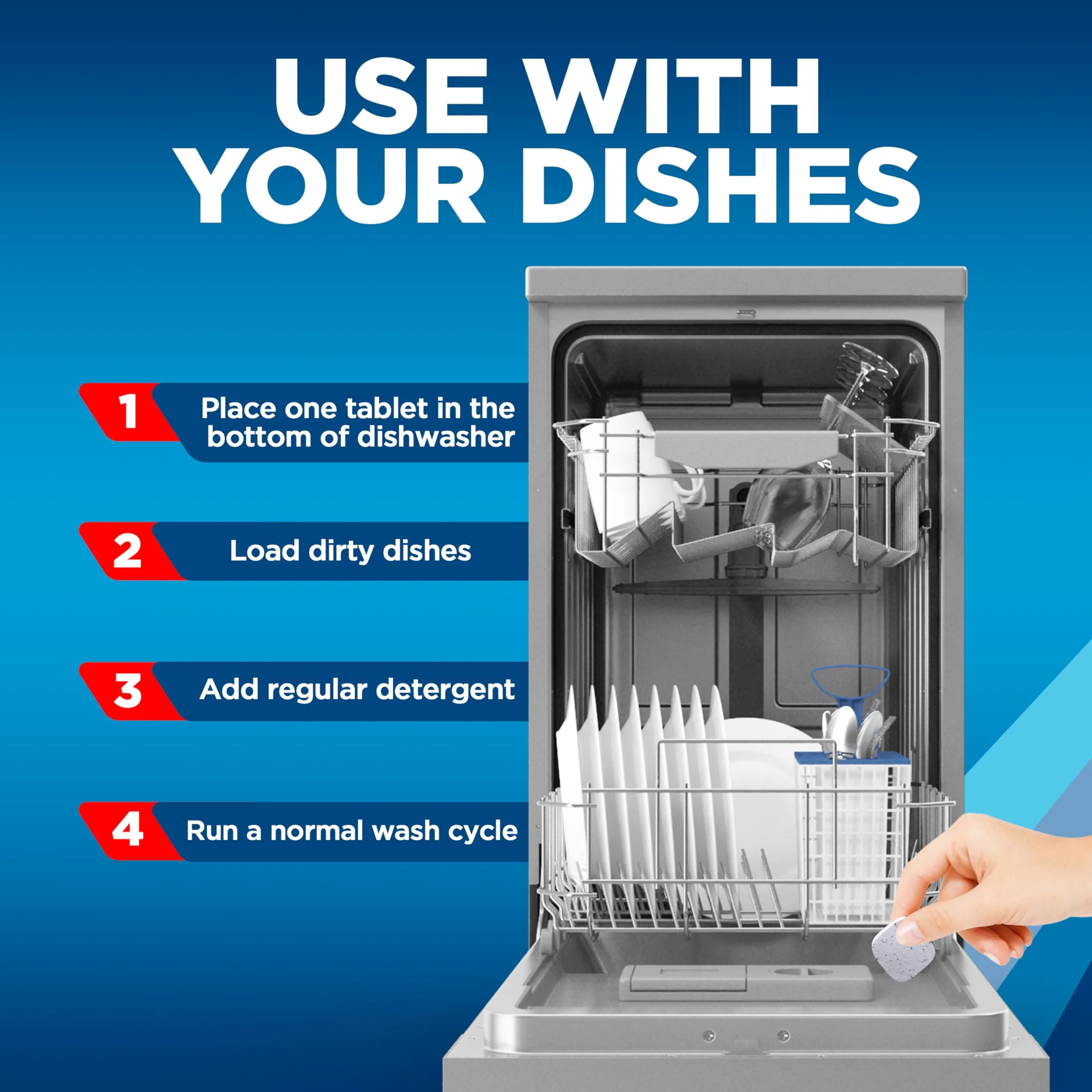 Finish Dishwasher Cleaner Tablets, Deep Cleans Hidden Grease & Grime, Fights Odors, No Extra Wash Cycle, Helps Maintain Dishwasher, 4 Month Supply, 4 Count - Image 4