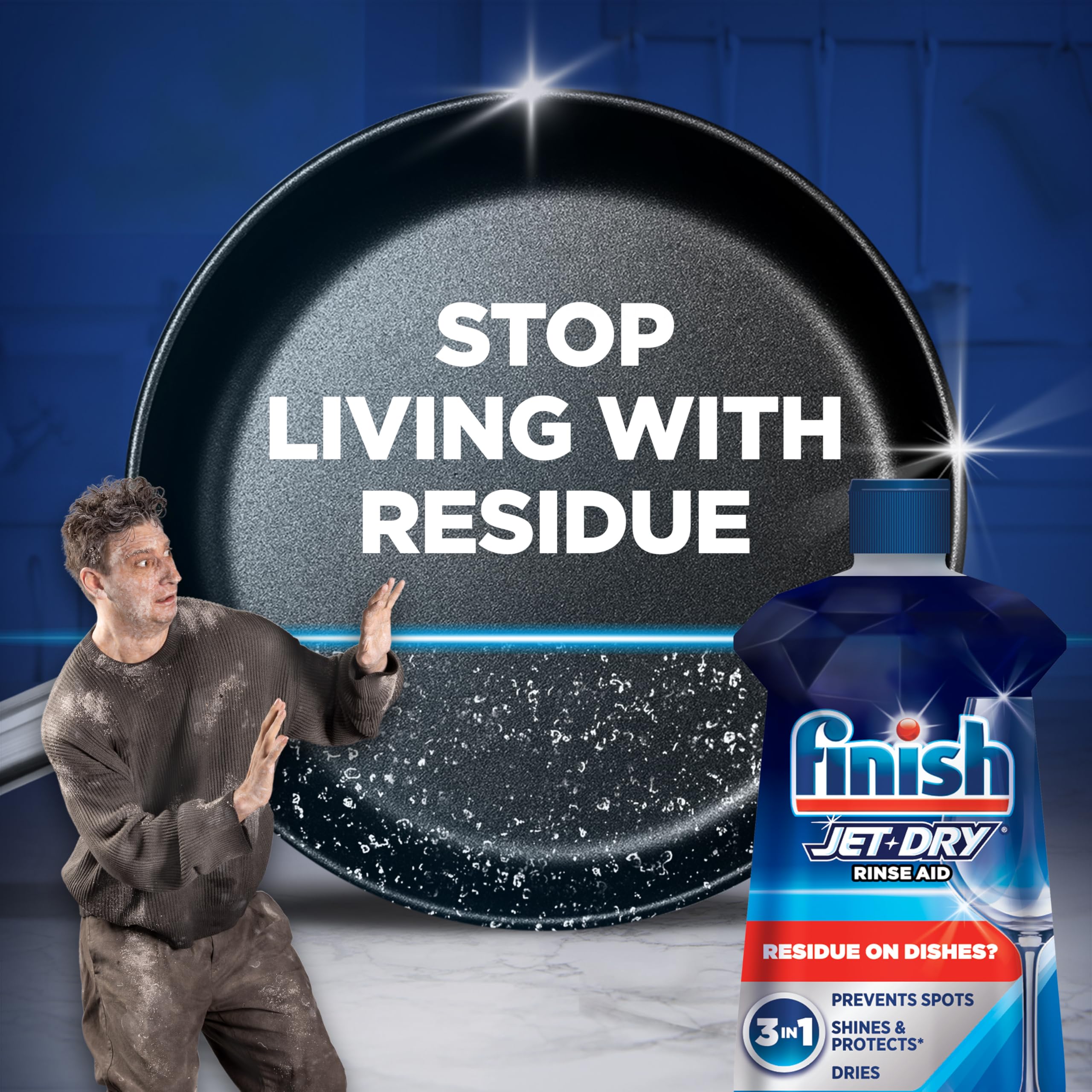 Finish Jet-Dry Dishwasher Rinse Aid, Compatible with Dishwasher Detergent, Prevents Spots & Residues, Dries, Shine & Protects, 23 oz, 225 Washes. (Pack of 3) - Image 2