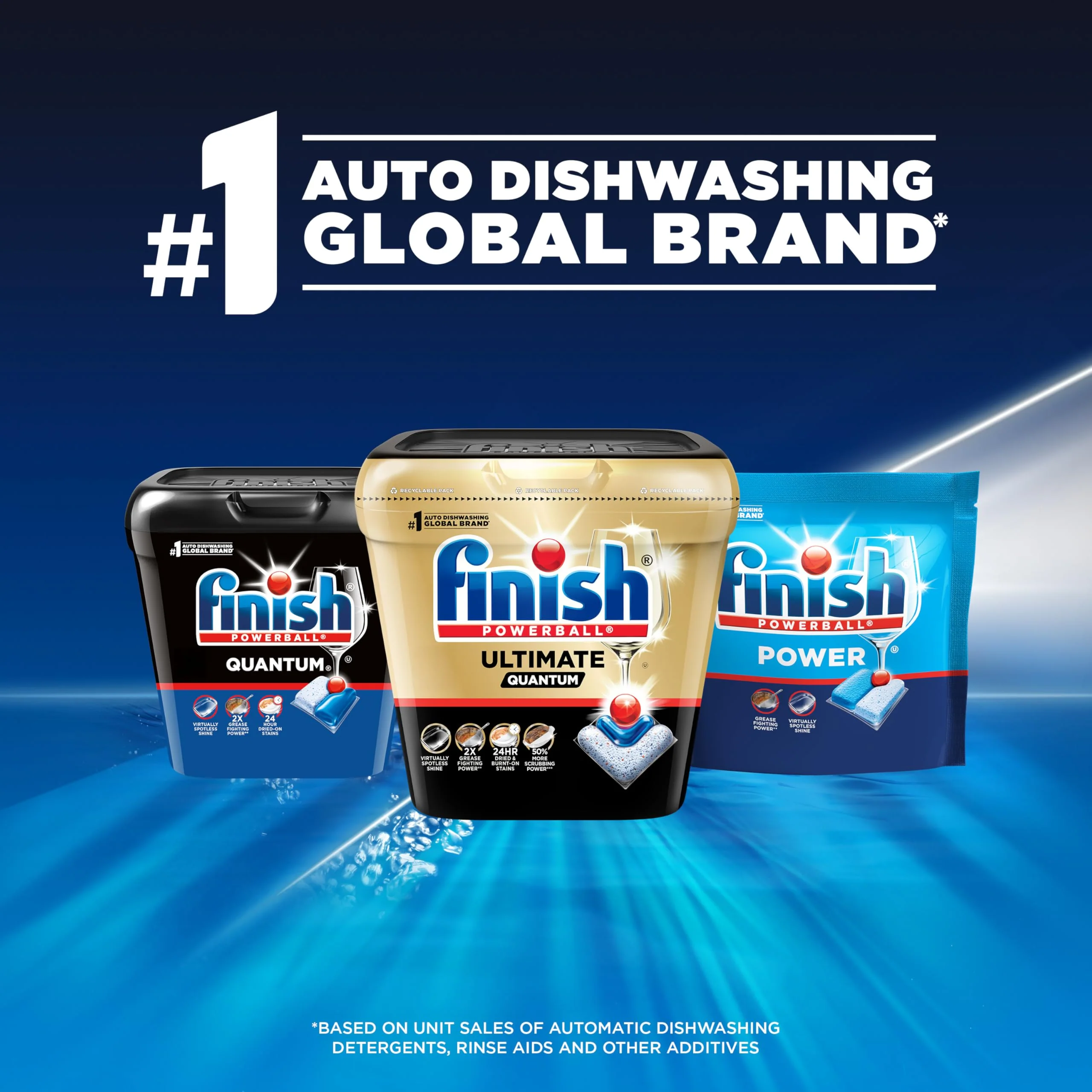 Finish Quantum Dishwasher Pods, No Pre-Rinse Dishwasher Detergent Soap Removes 24HR Dried-On Stain and Grease, Leaving a Virtually Spotless Shine, 100 Count - Image 7