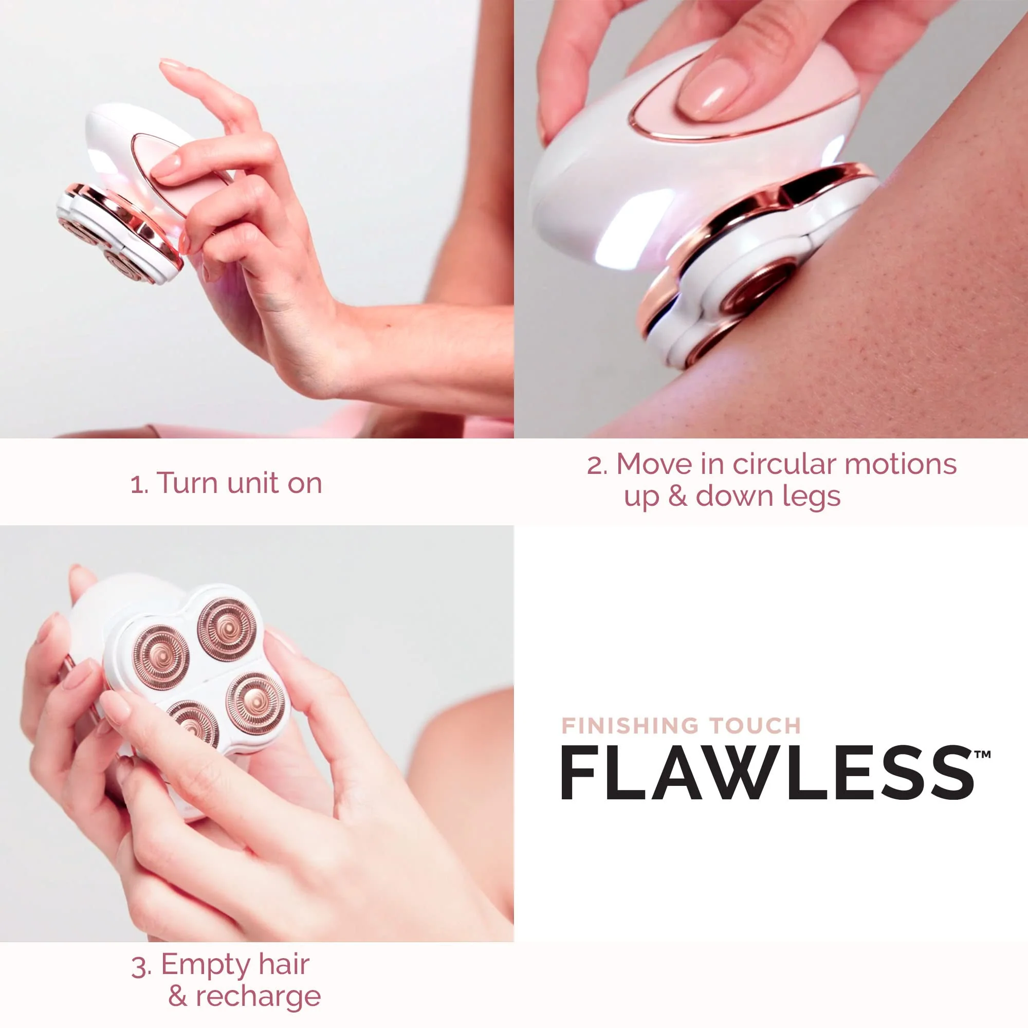 Finishing Touch Flawless Legs Women's Hair Remover , White/Rose Gold - Image 8