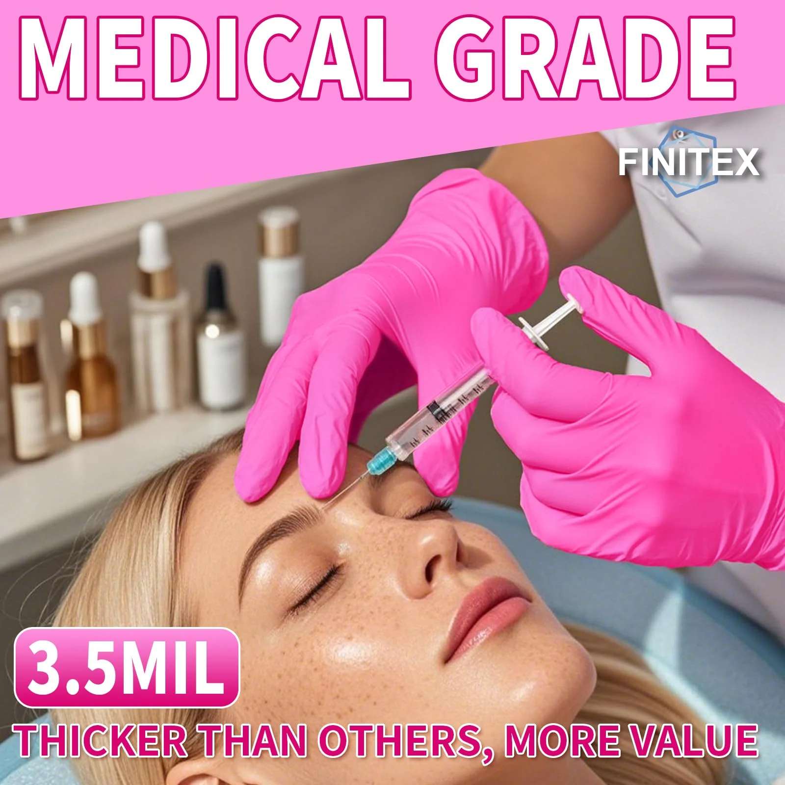 FINITEX Nitrile Disposable Latex-Free Gloves - 1000PCS/Case Powder-Free Guantes de Nitrilo Cleaning Medical Exam Food Cooking Gloves Rose Red(Small) - Image 7