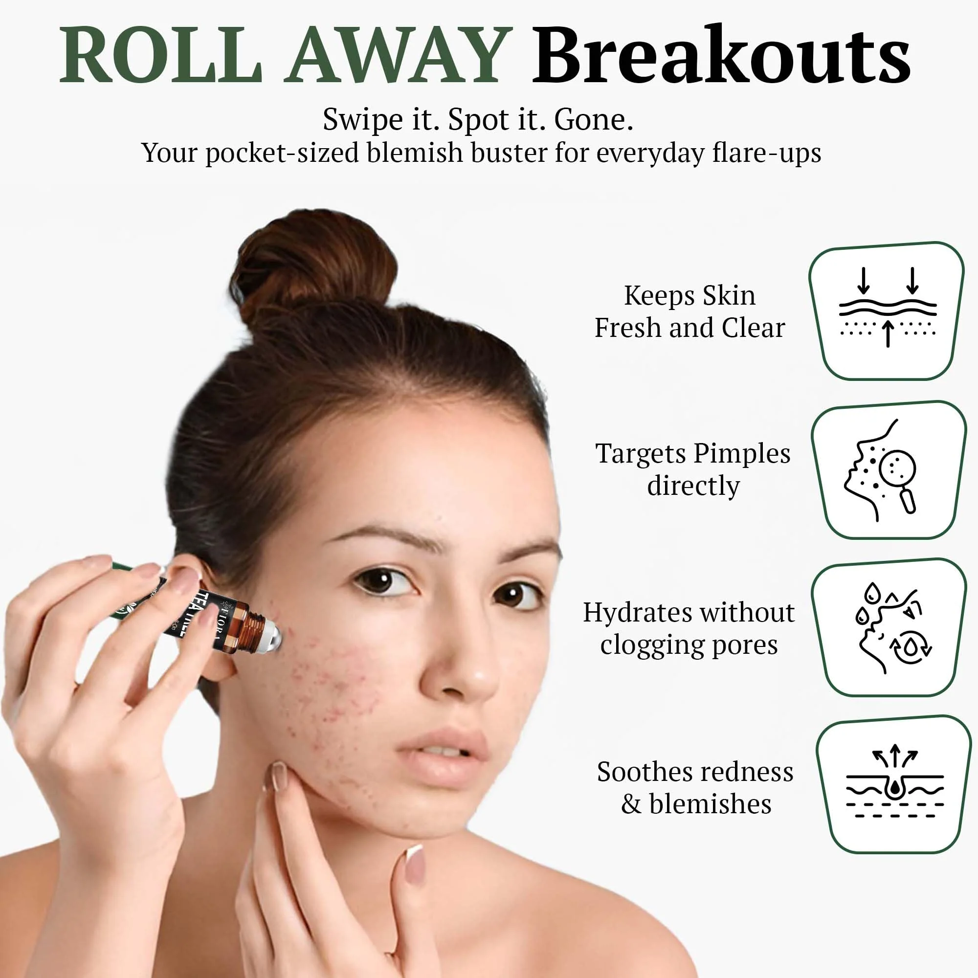 Fiora Naturals Tea Tree Oil Roll On - 100% Natural Tea Tree Essential Oil for Skin, Face, Acne, Nails, Cuticles, Scalp & Aromatherapy Wellness - Image 3
