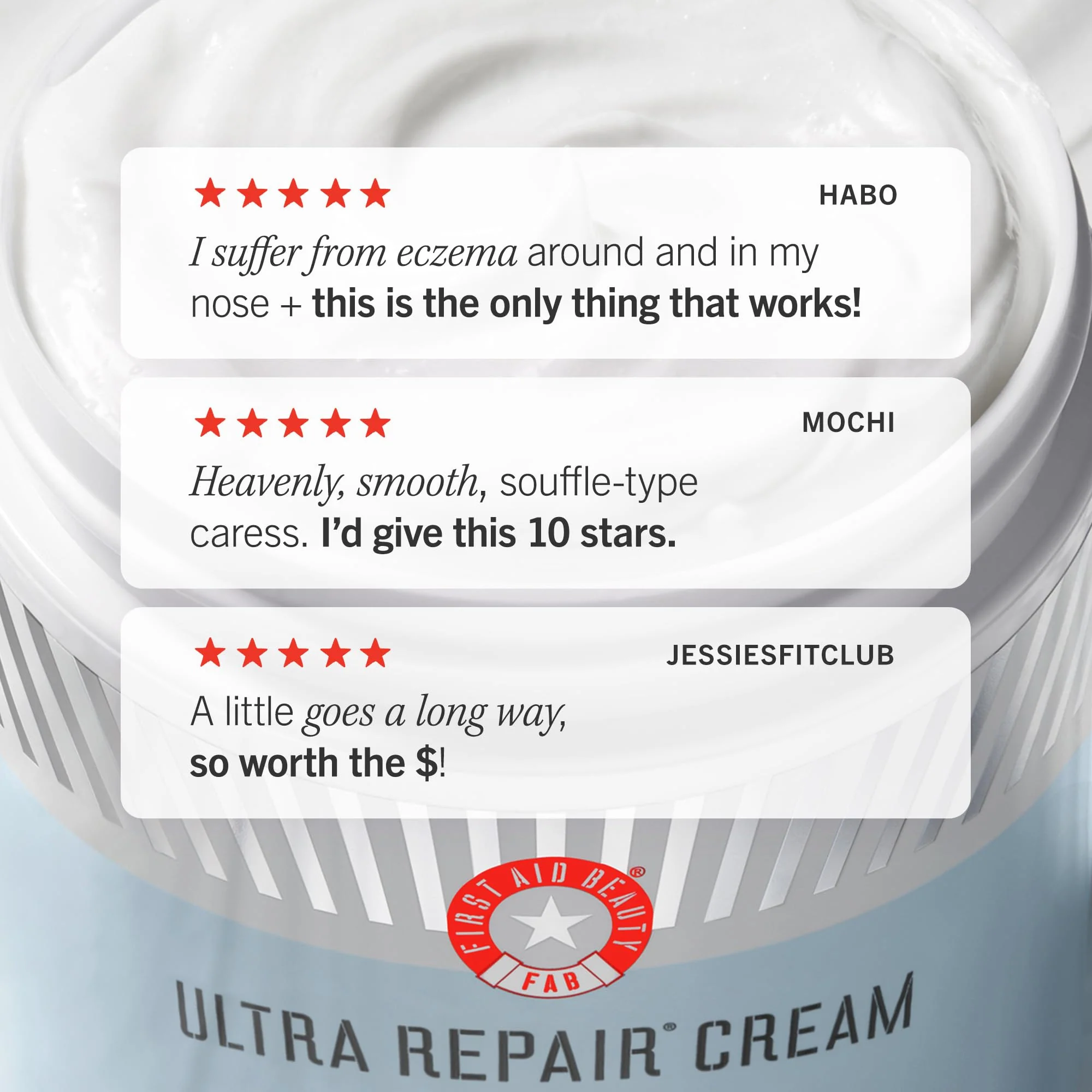 First Aid Beauty - Ultra Repair Cream, Intense Hydration Whipped Colloidal Oatmeal, Strengthens Skin Barrier in 7 Days & Helps Relieve Eczema, Luxury Face & Body Moisturizer, Grapefruit Scent, 12 oz - Image 2