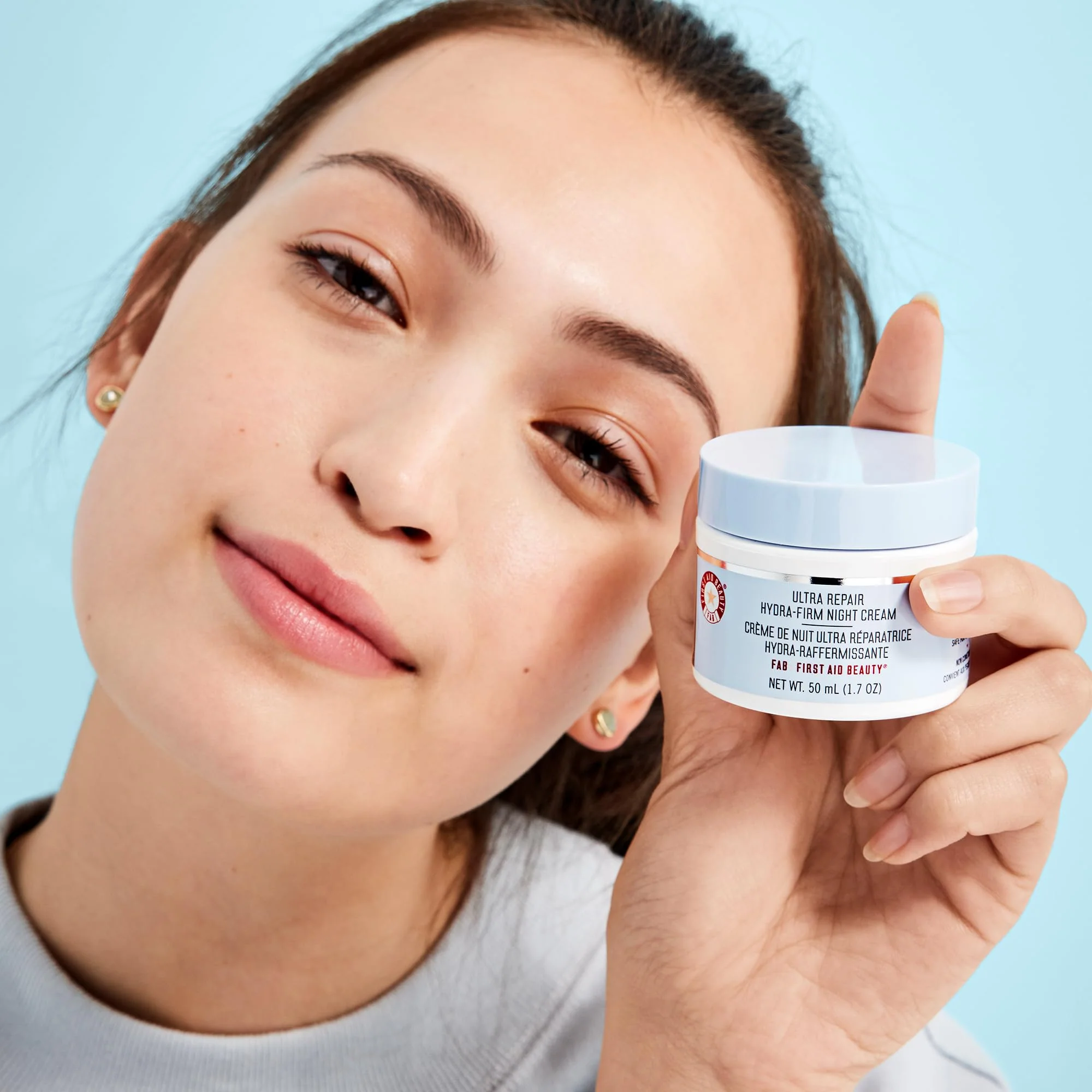 First Aid Beauty - Ultra Repair Hydra-Firm Night Cream, Hydrating Night Repair Skin Cream, Visibly Combat Signs of Aging, Deeply Rich & Buttery Texture, Alcohol Free, Sensitive Skin Safe, 1.7 oz - Image 3
