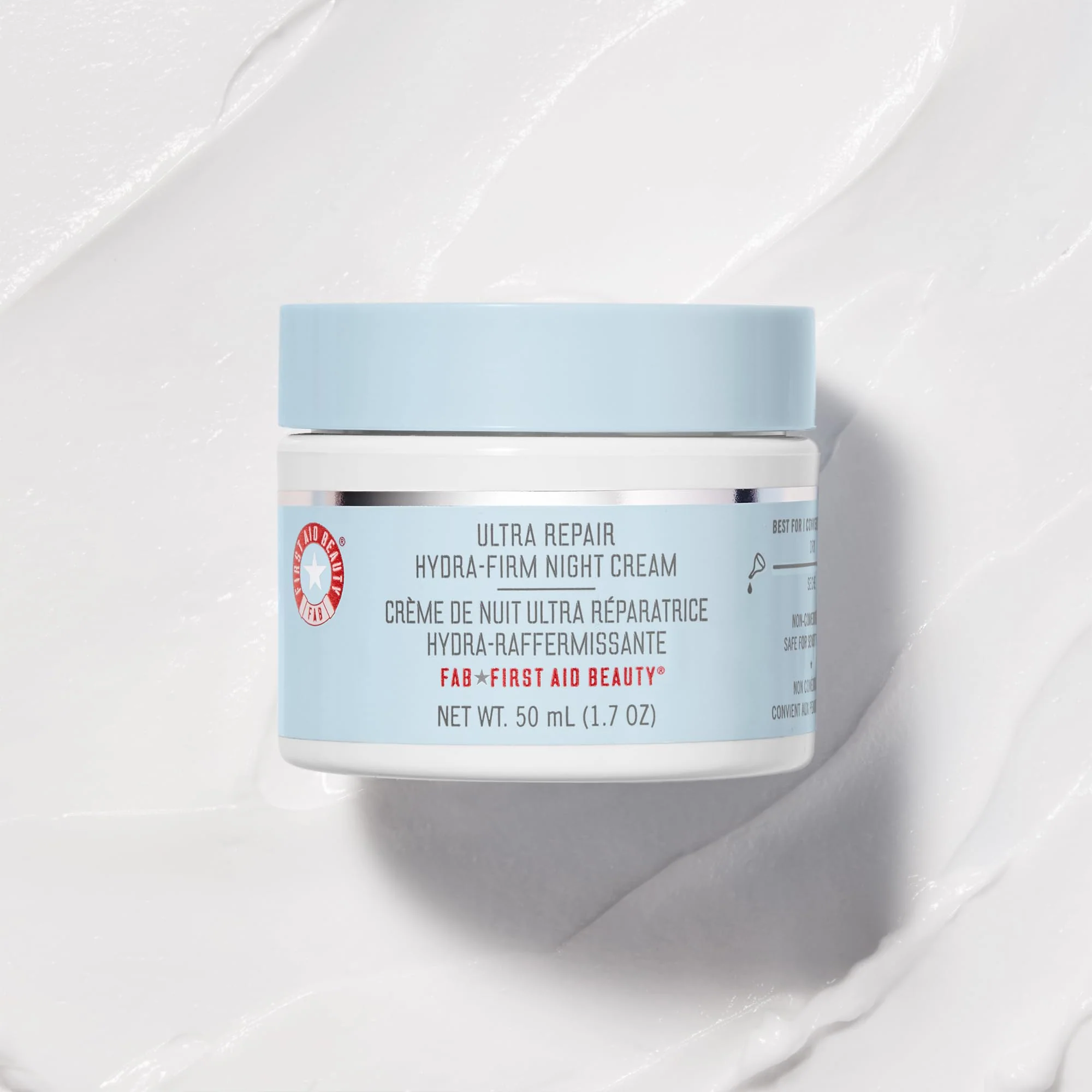 First Aid Beauty - Ultra Repair Hydra-Firm Night Cream, Hydrating Night Repair Skin Cream, Visibly Combat Signs of Aging, Deeply Rich & Buttery Texture, Alcohol Free, Sensitive Skin Safe, 1.7 oz - Image 5