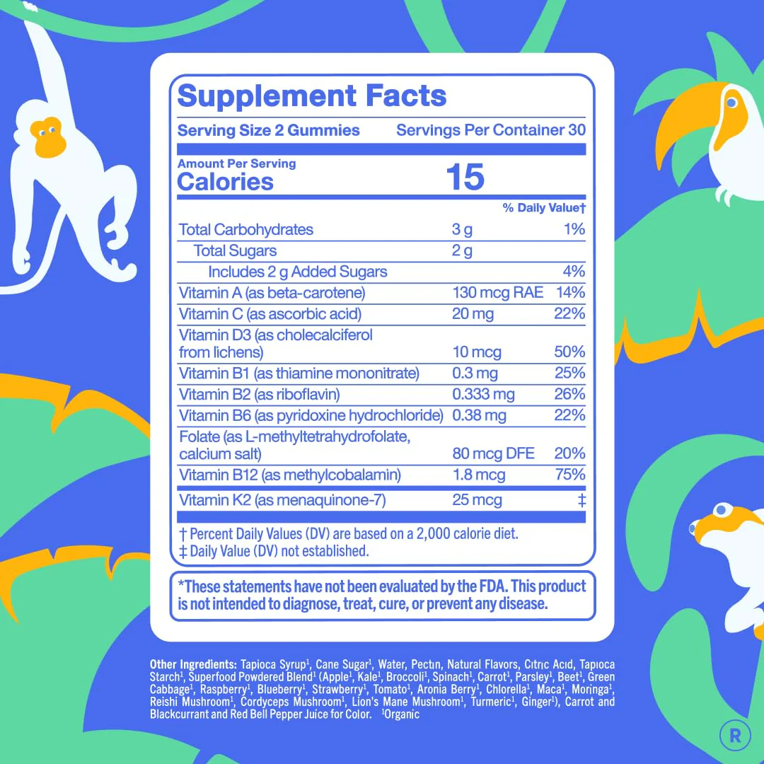First Day Kids Multivitamin Gummies Age 4+, Strawberry & Orange - Kids Vitamins Multivitamin Gummy A C D3 K2 B1 B2 B6 B12 Folate, Immunity & Brain Function, Vegan - 30 Day Supply, Packaging May Vary - Image 4