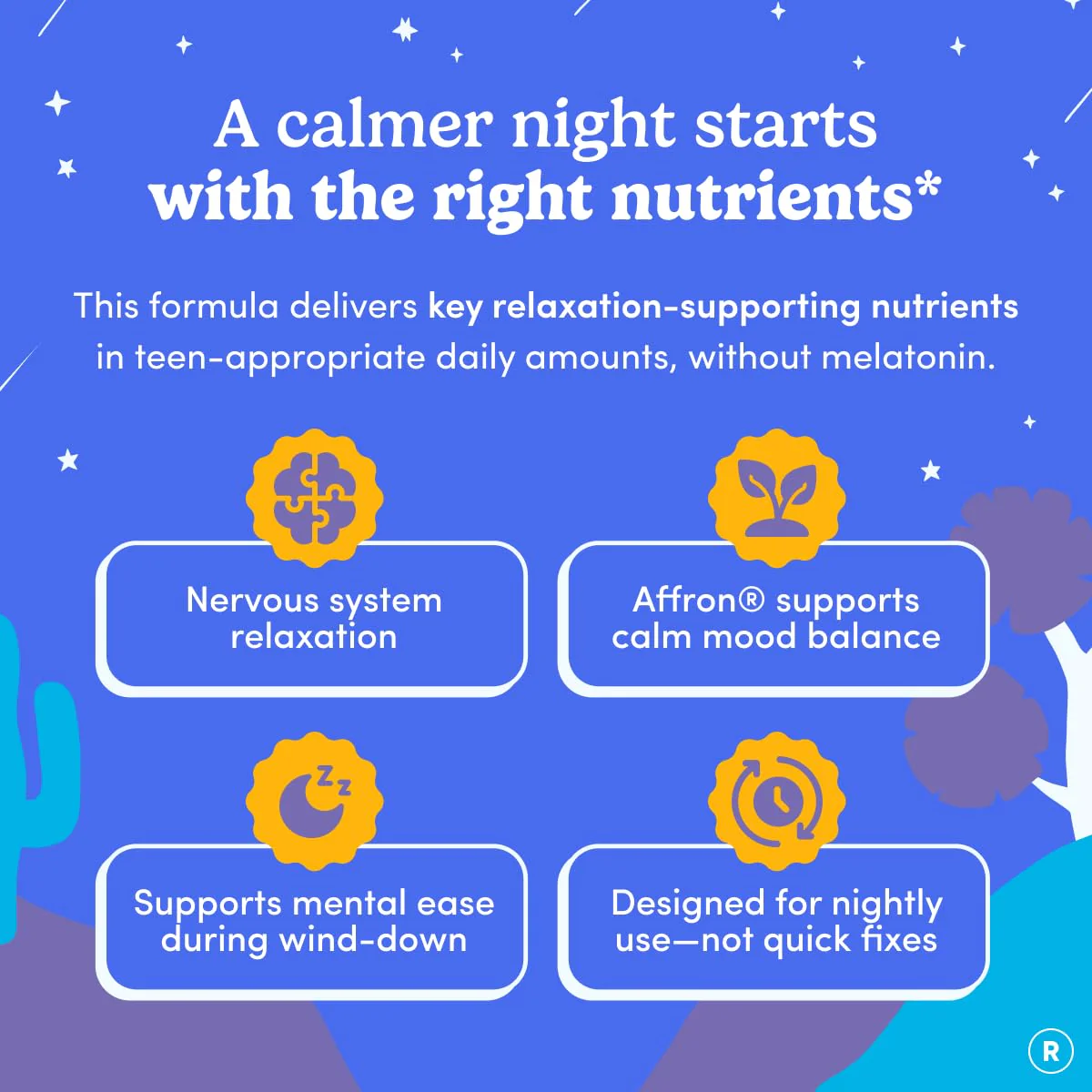 First Day Teens’ Nighttime Reset Calming Magnesium Gummies – Sleep Aid Supports Peaceful Rest, Balanced Mood & Energy – Supplement with Magnesium Citrate, Affron & No Melatonin – 30-Day Supply - Image 7