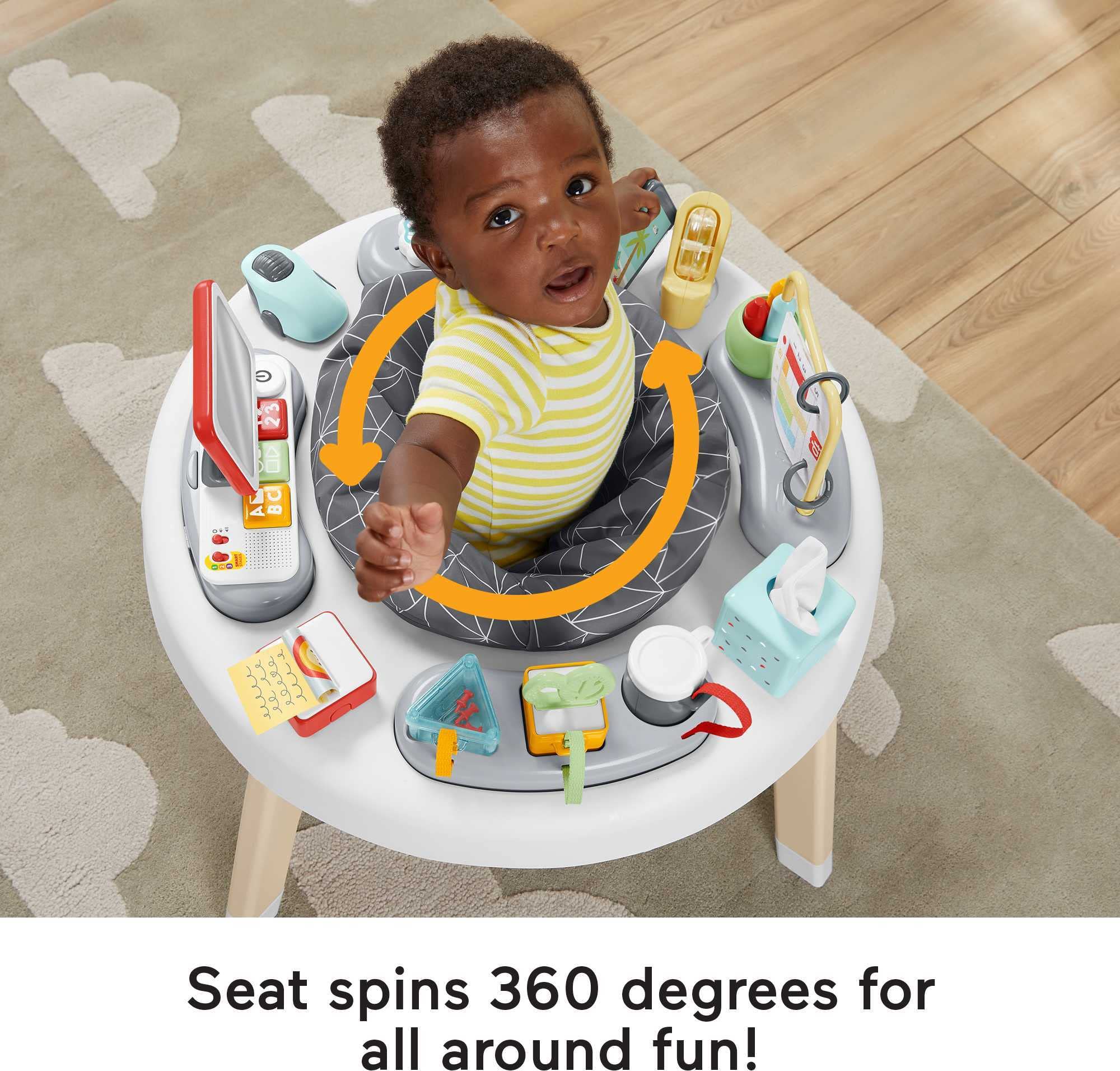 Fisher-Price Baby to Toddler Learning Toy 2-in-1 Like a Boss Activity Center and Play Table with Lights Music and Sounds - Image 3