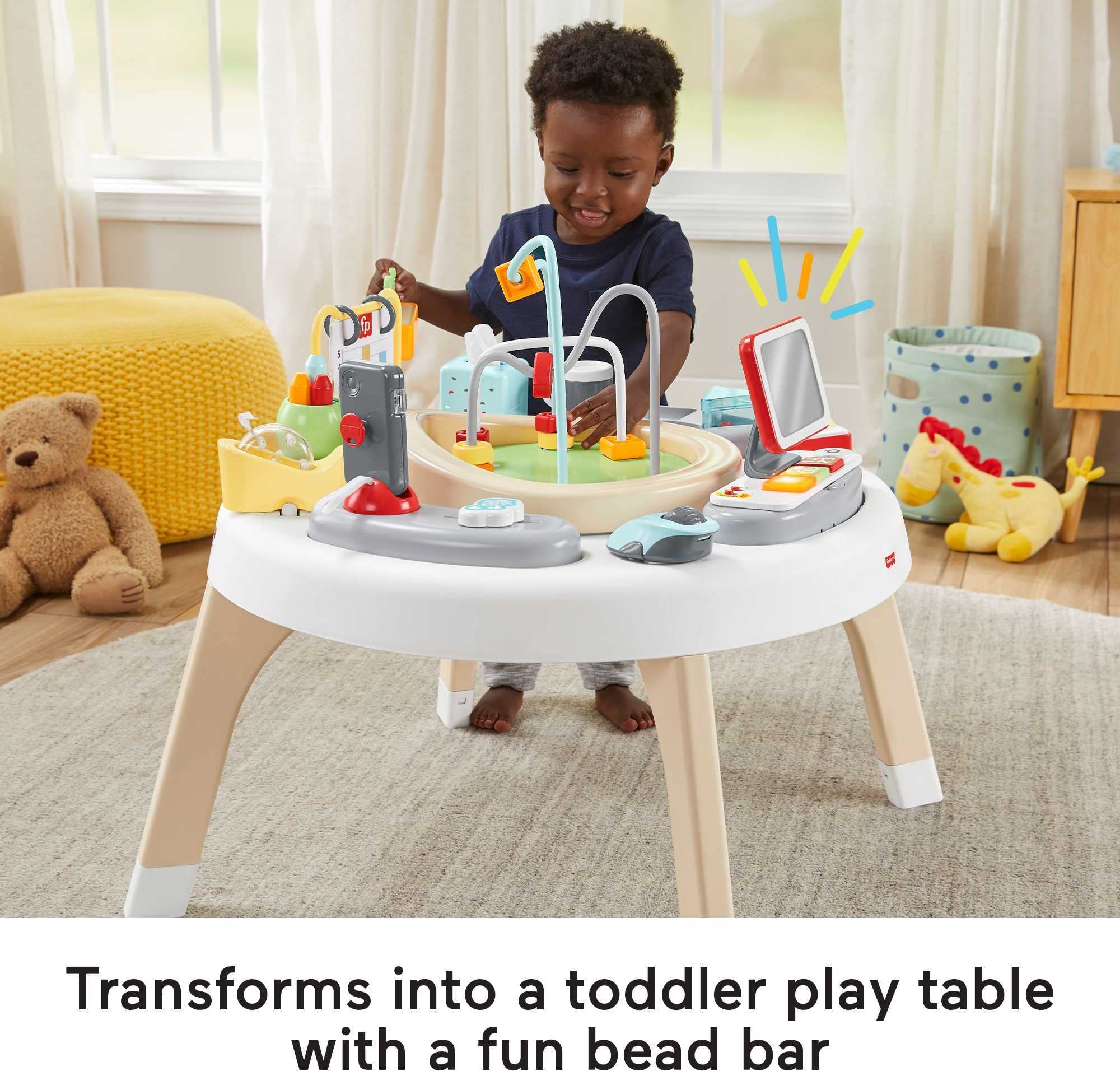 Fisher-Price Baby to Toddler Learning Toy 2-in-1 Like a Boss Activity Center and Play Table with Lights Music and Sounds - Image 5