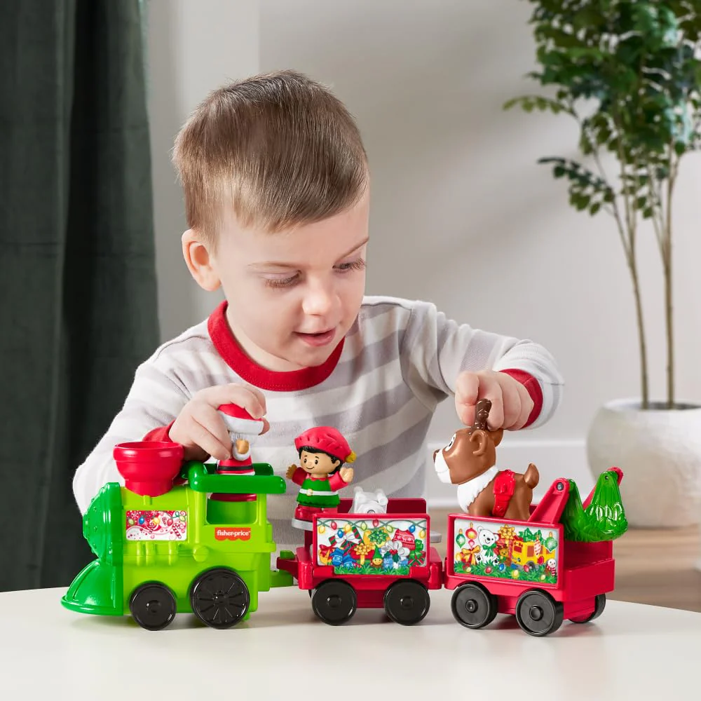 Fisher-Price Little People Toddler Toy Musical Christmas Train with Santa Elf & Reindeer Figures for Pretend Play Kids Ages 1+ Years - Image 6