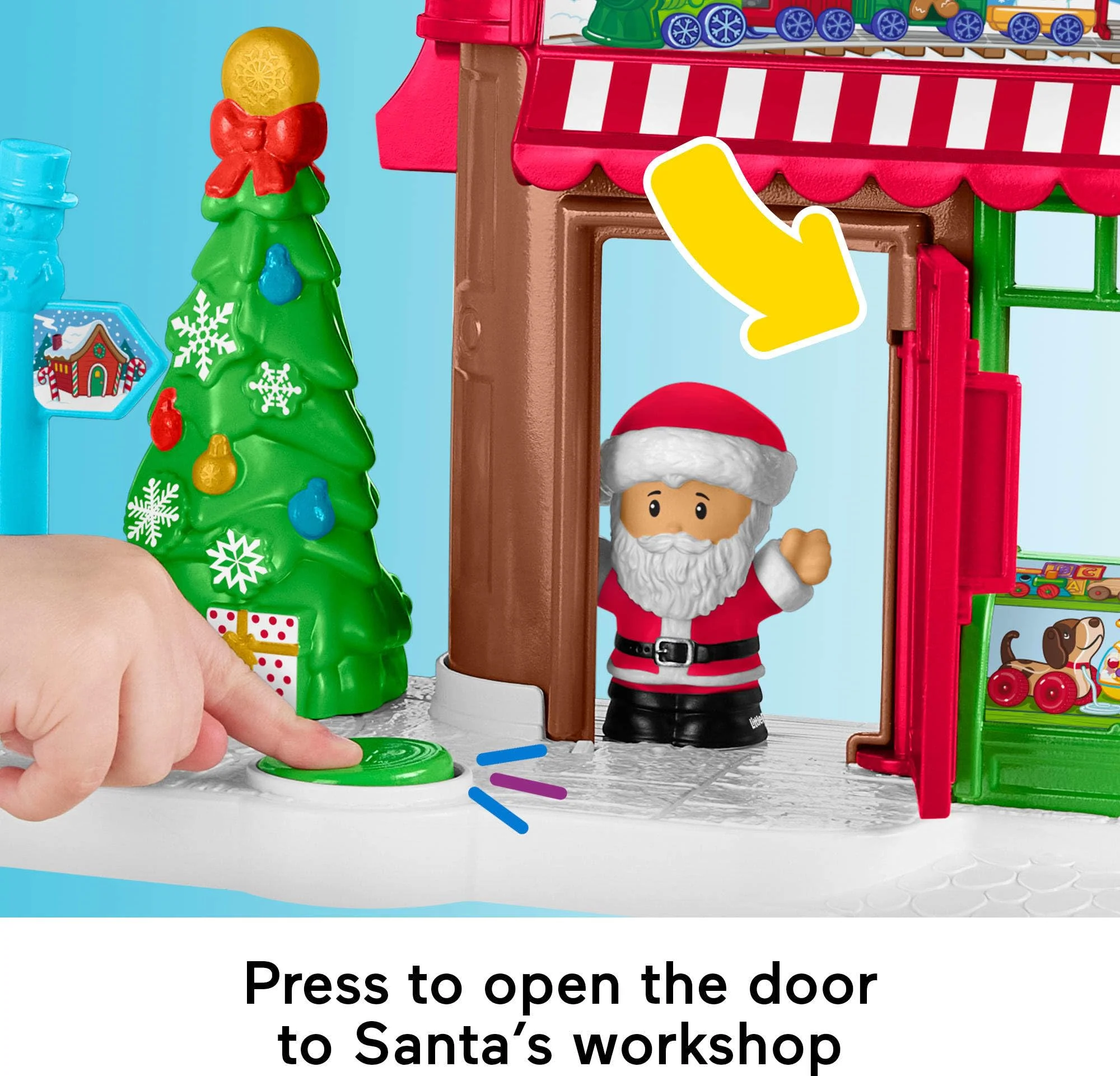 Fisher-Price Little People Toddler Toys Christmas Wonderland Toy Set with Santa Elf & Reindeer Figures for Ages 1+ Years - Image 5