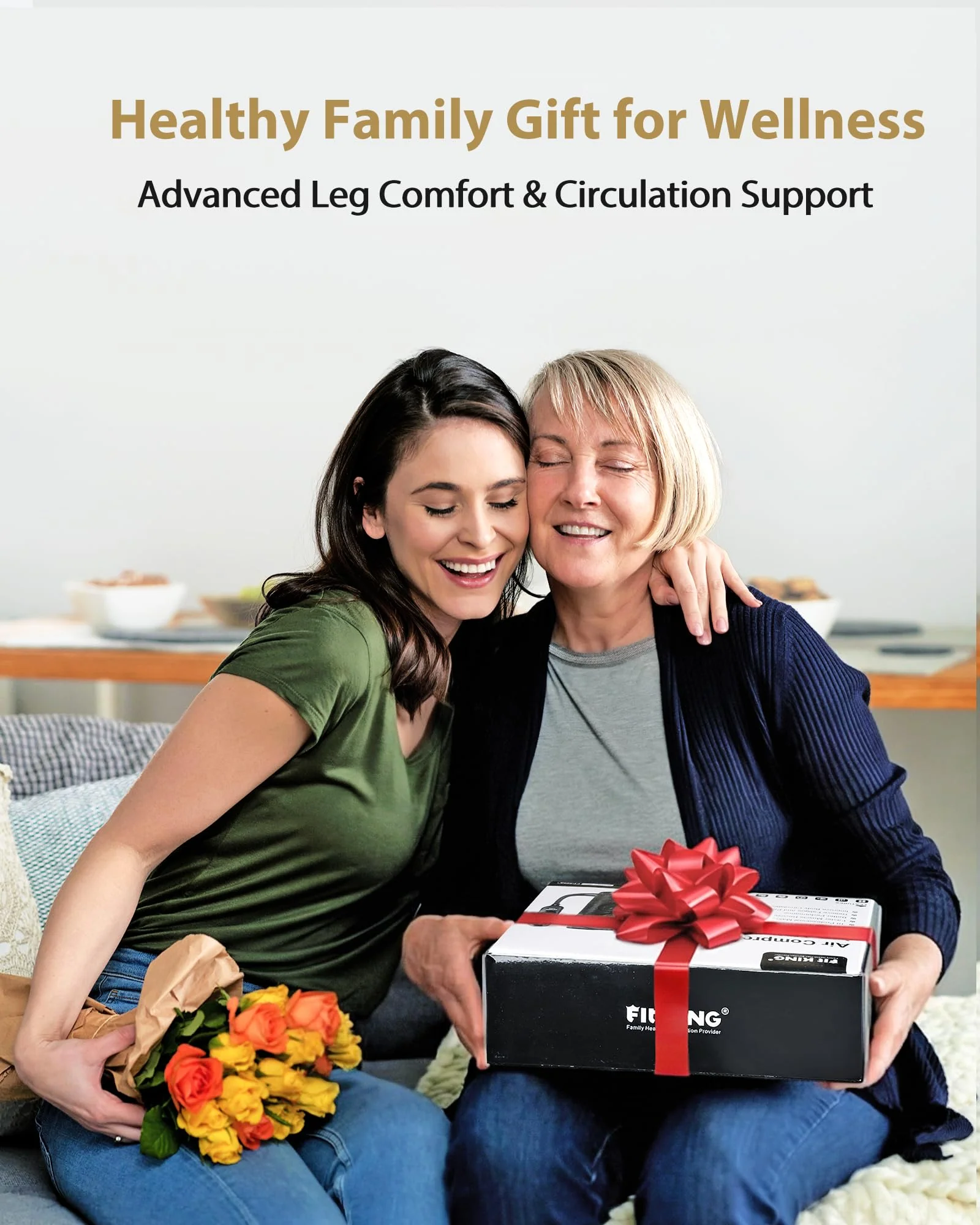 FIT KING Air Compression Leg Massager, Pneumatic Compression Boots for Circulation & Pain Relief, Swelling, Edema, RLS - Foot and Calf Massager Gift for Mom Wife - Image 3