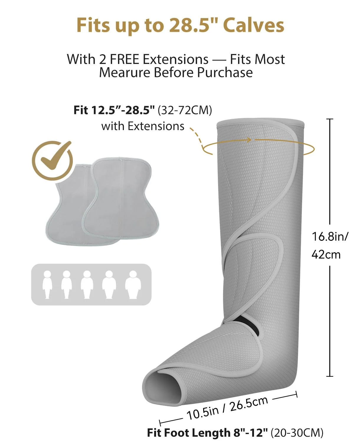 FIT KING Air Compression Leg Massager, Pneumatic Compression Boots for Circulation & Pain Relief, Swelling, Edema, RLS - Foot and Calf Massager Gift for Mom Wife - Image 4