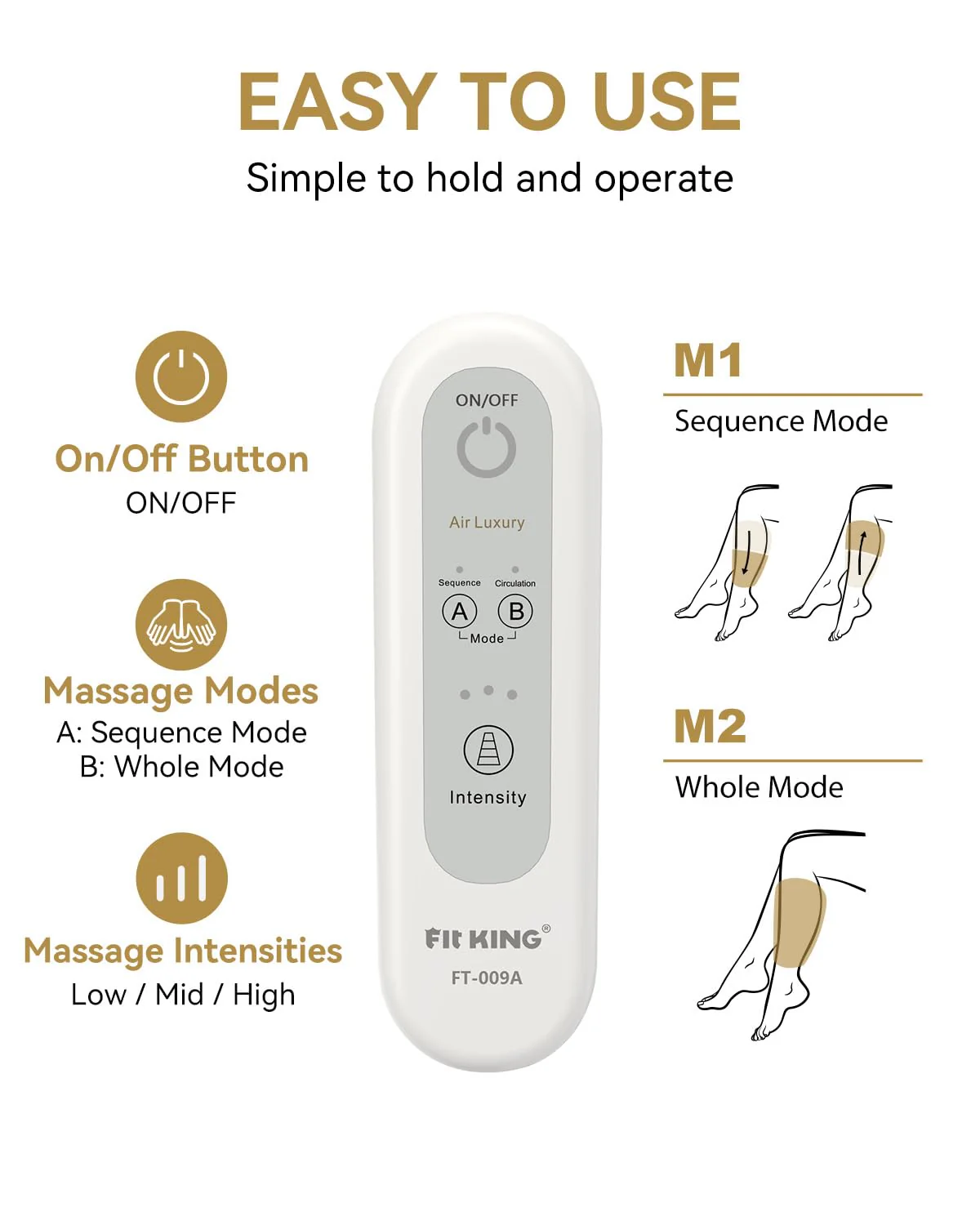 FIT KING Air Compression Leg Massager, Pneumatic Compression Boots for Circulation & Pain Relief, Swelling, Edema, RLS - Foot and Calf Massager Gift for Mom Wife - Image 7