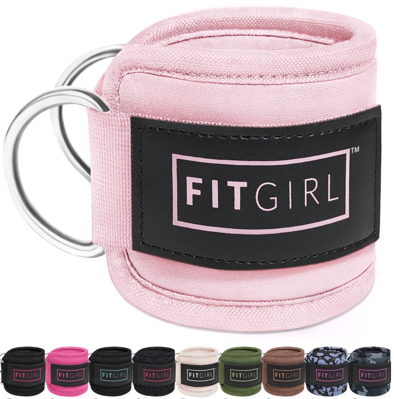 FITGIRL Ankle Strap for Cable Exercise Machines, Work Out Cuff Attachment for Home & Gym, Glute Workouts - Kickbacks, Leg Extensions, Hip Abductors, for Exercise Attachments - Light Pink - 1 Pack