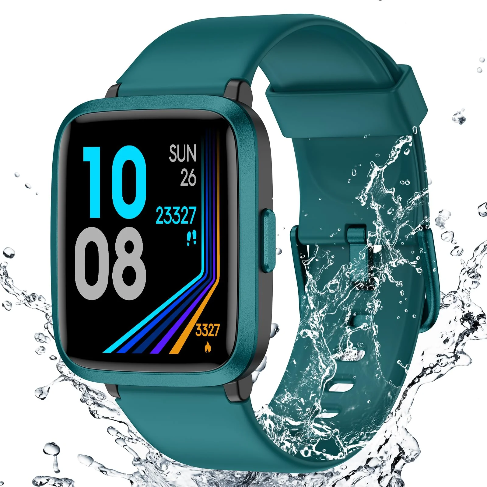 Fitness Tracker Watch with Heart Rate Monitor, Activity Tracker with Pedometer, Sleep Monitor, Calories & Step Counter, 5ATM Waterproof Smart Watch for Women Men Health Fitness Watch for Sports - Image 2