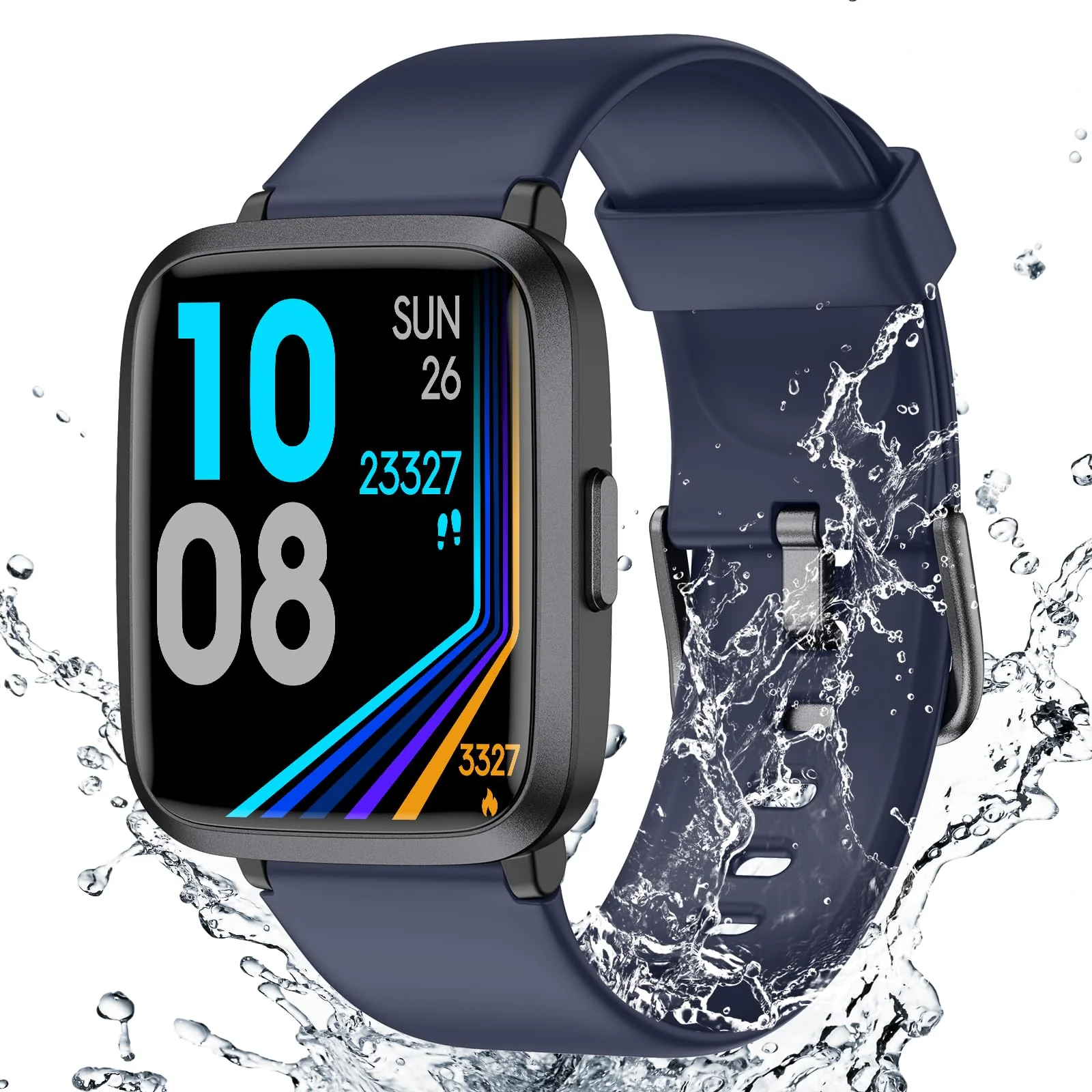 Fitness Tracker Watch with Heart Rate Monitor, Activity Tracker with Pedometer, Sleep Monitor, Calories & Step Counter, 5ATM Waterproof Smart Watch for Women Men Health Fitness Watch for Sports - Image 2