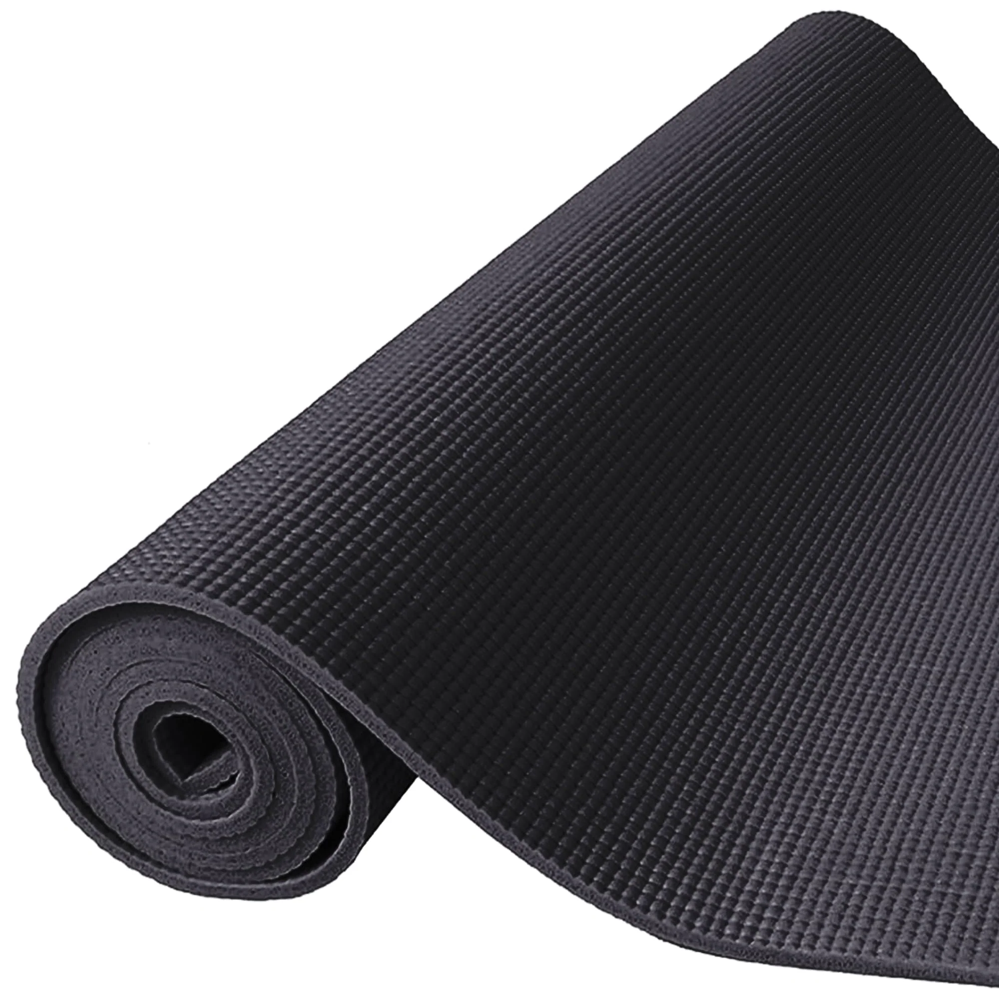 Fitvids 1/4-Inch High Density Thick Non Slip Yoga Mat with Knee Pad and Carrying Strap for Workout, Pilates, Gym Home Exercise, Black - Image 3