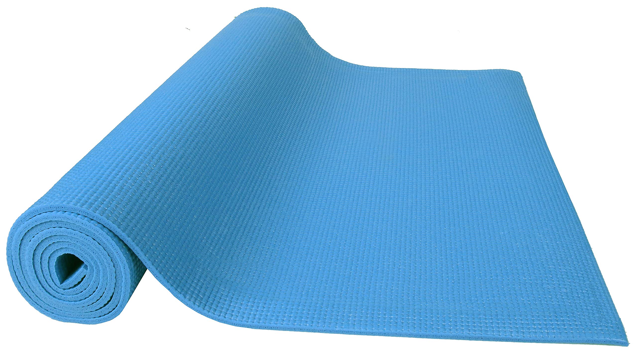 Fitvids 1/4-Inch High Density Thick Non Slip Yoga Mat with Knee Pad and Carrying Strap for Workout, Pilates, Gym Home Exercise, Blue - Image 3