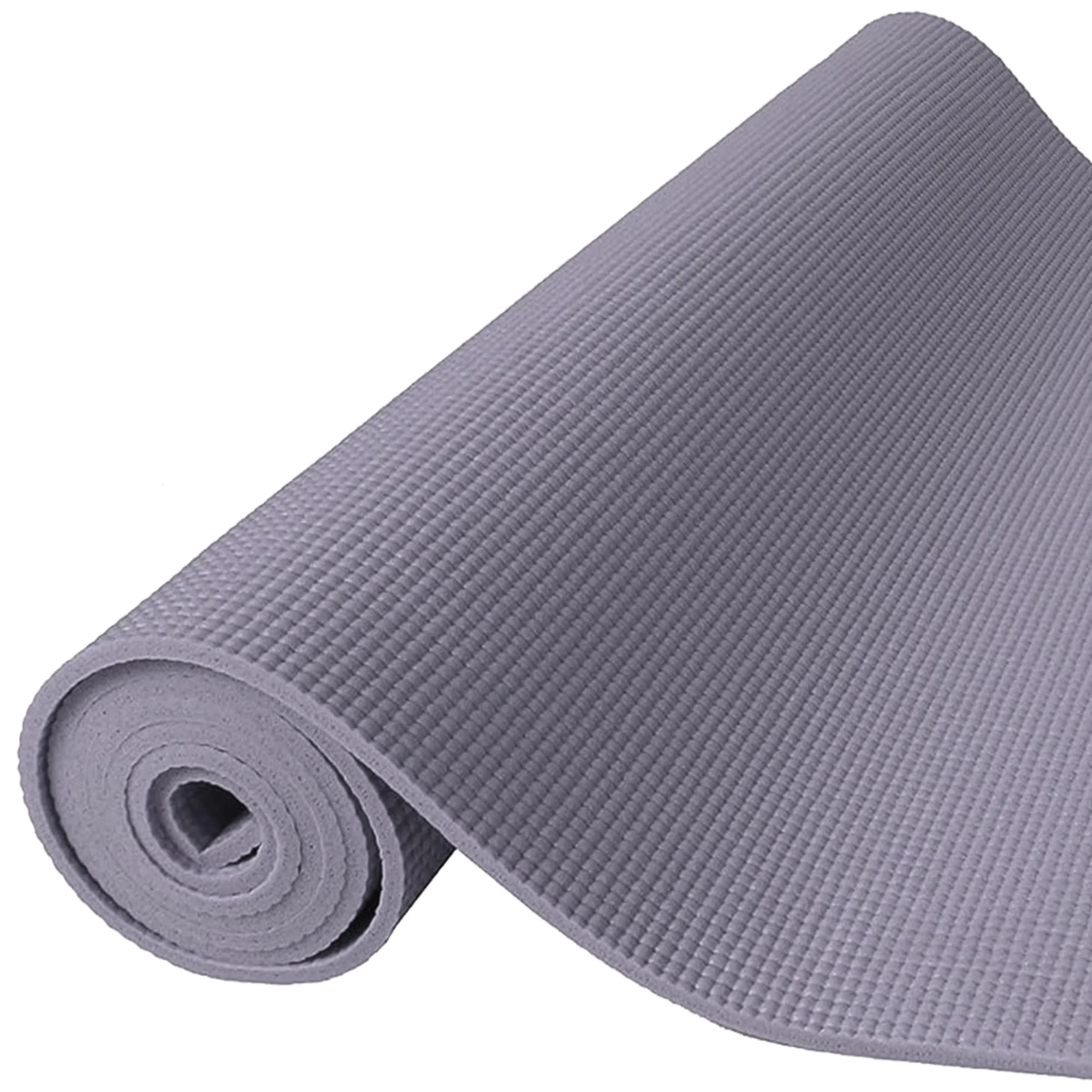 Fitvids 1/4-Inch High Density Thick Non Slip Yoga Mat with Knee Pad and Carrying Strap for Workout, Pilates, Gym Home Exercise, Grey - Image 3
