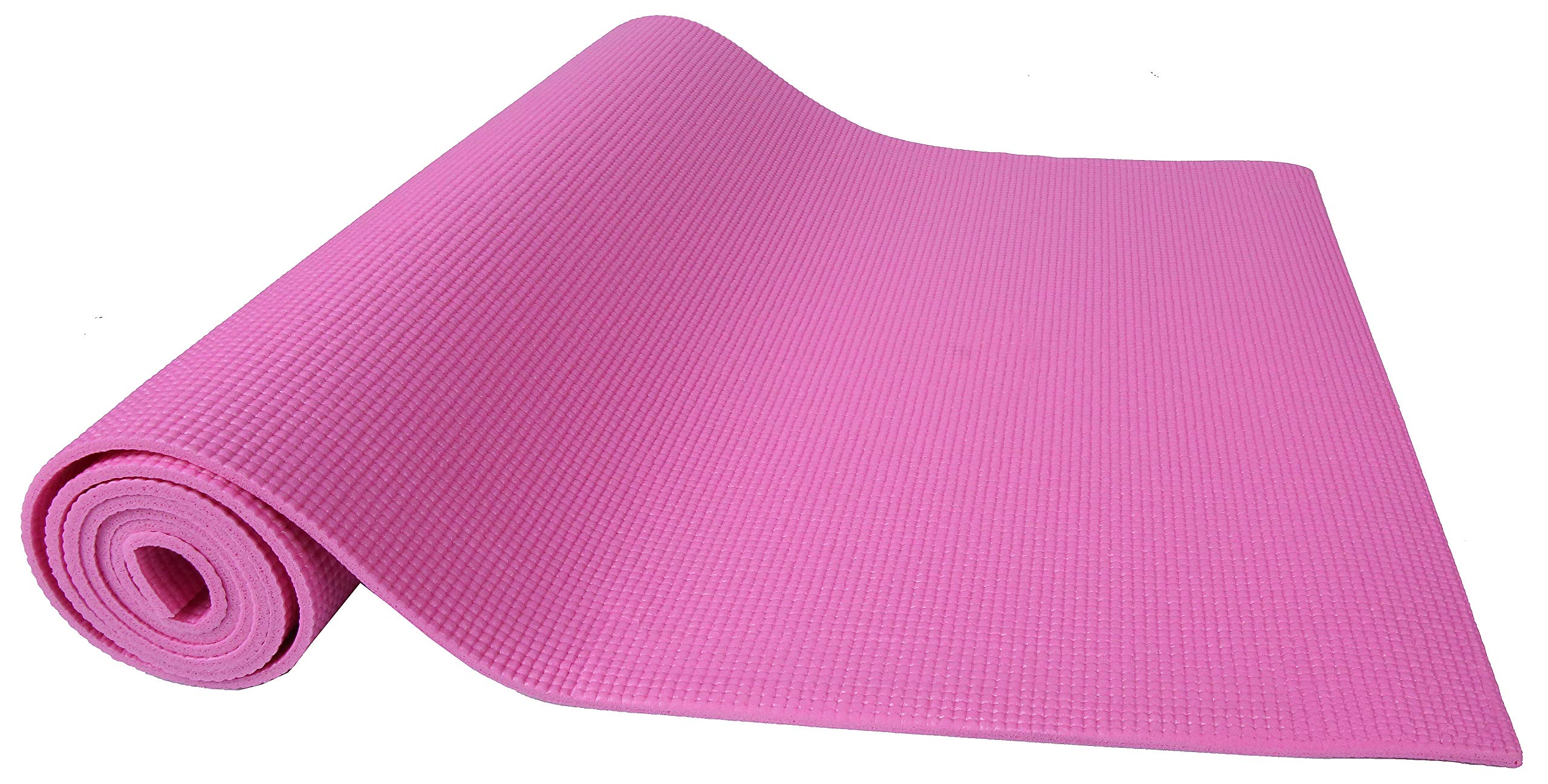 Fitvids 1/4-Inch High Density Thick Non Slip Yoga Mat with Knee Pad and Carrying Strap for Workout, Pilates, Gym Home Exercise, Pink - Image 3