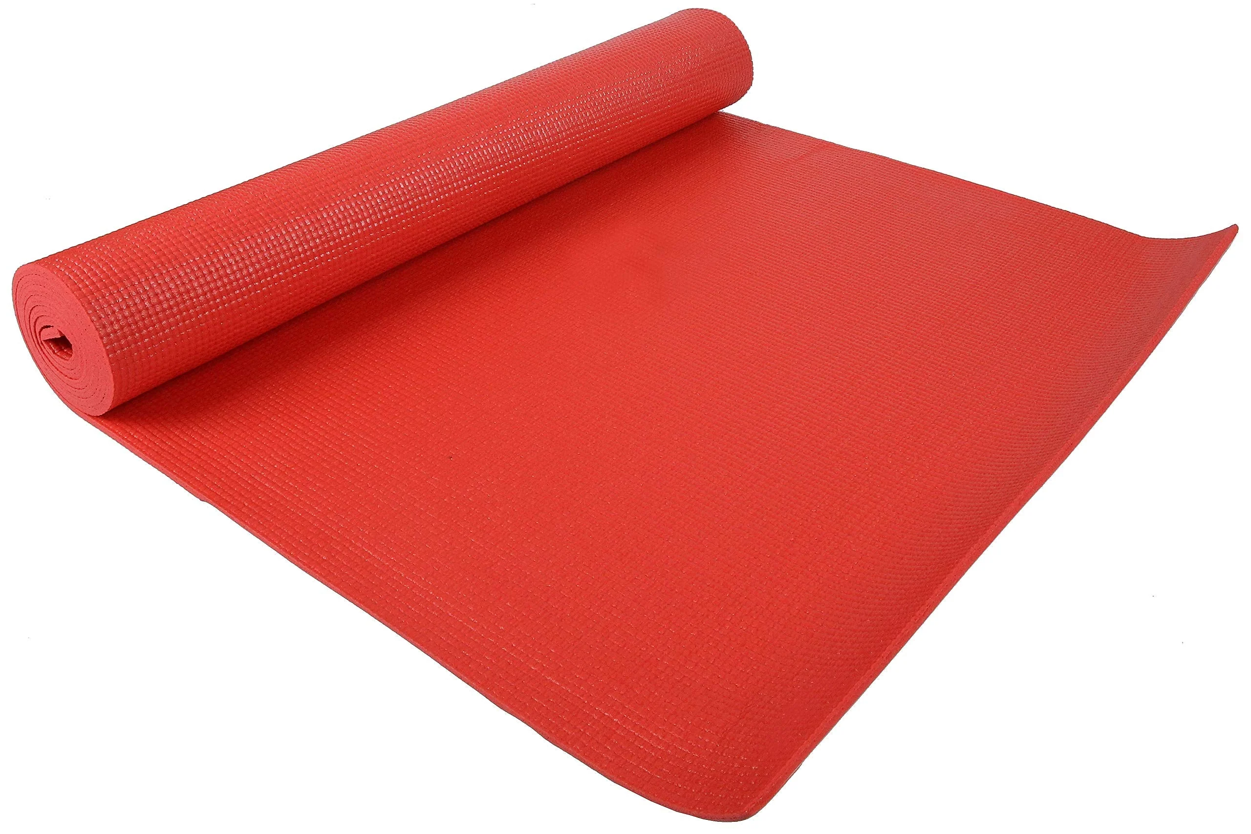 Fitvids 1/4-Inch High Density Thick Non Slip Yoga Mat with Knee Pad and Carrying Strap for Workout, Pilates, Gym Home Exercise, Red - Image 3