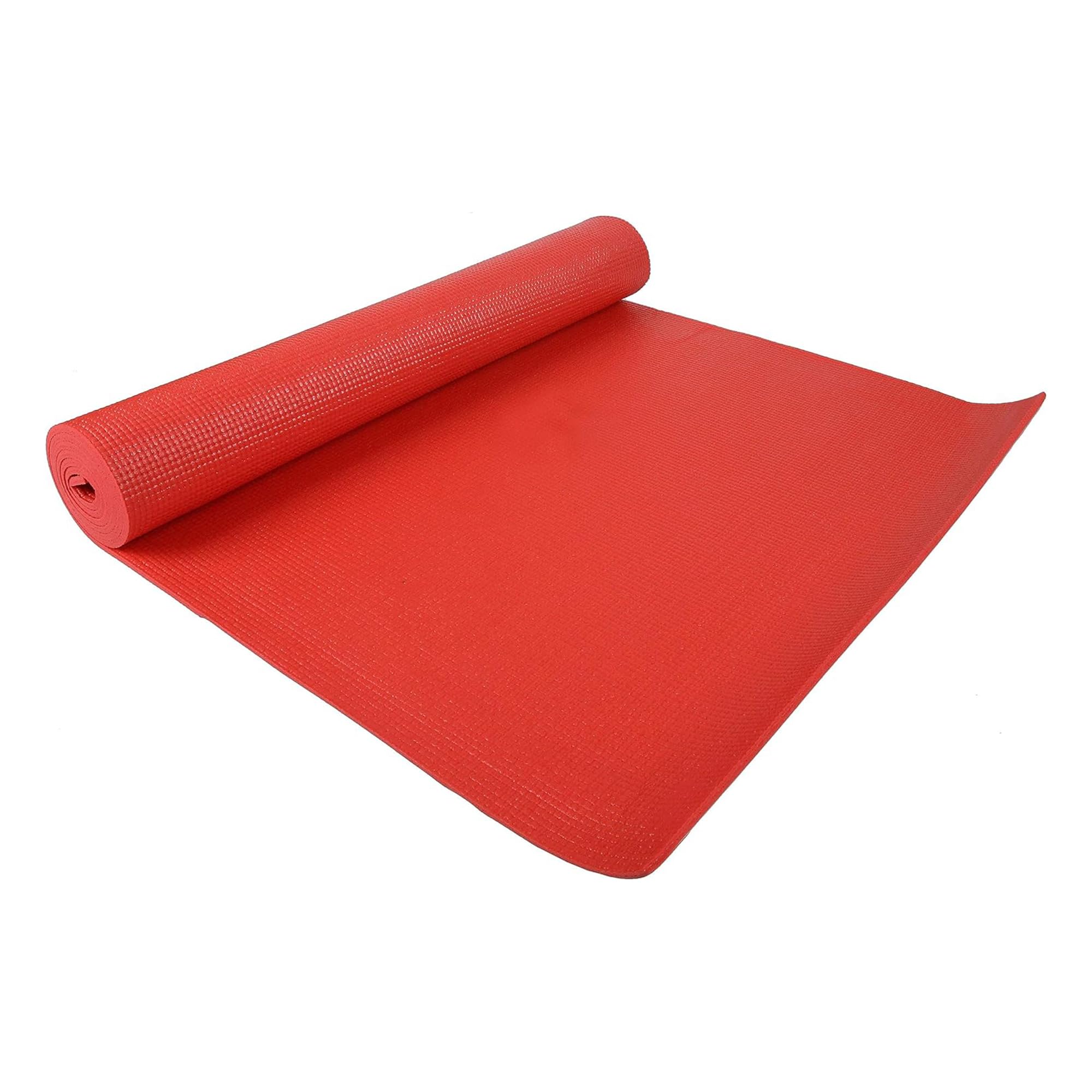 Fitvids 1/4-Inch High Density Thick Non Slip Yoga Mat with Knee Pad and Carrying Strap for Workout, Pilates, Gym Home Exercise, Red - Image 4