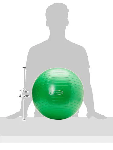 Fitvids Anti-Burst Slip Resistant Exercise Ball - 18-inch Green, 2,000-Pound Capacity, Yoga & Fitness Ball with Quick Pump - Image 2