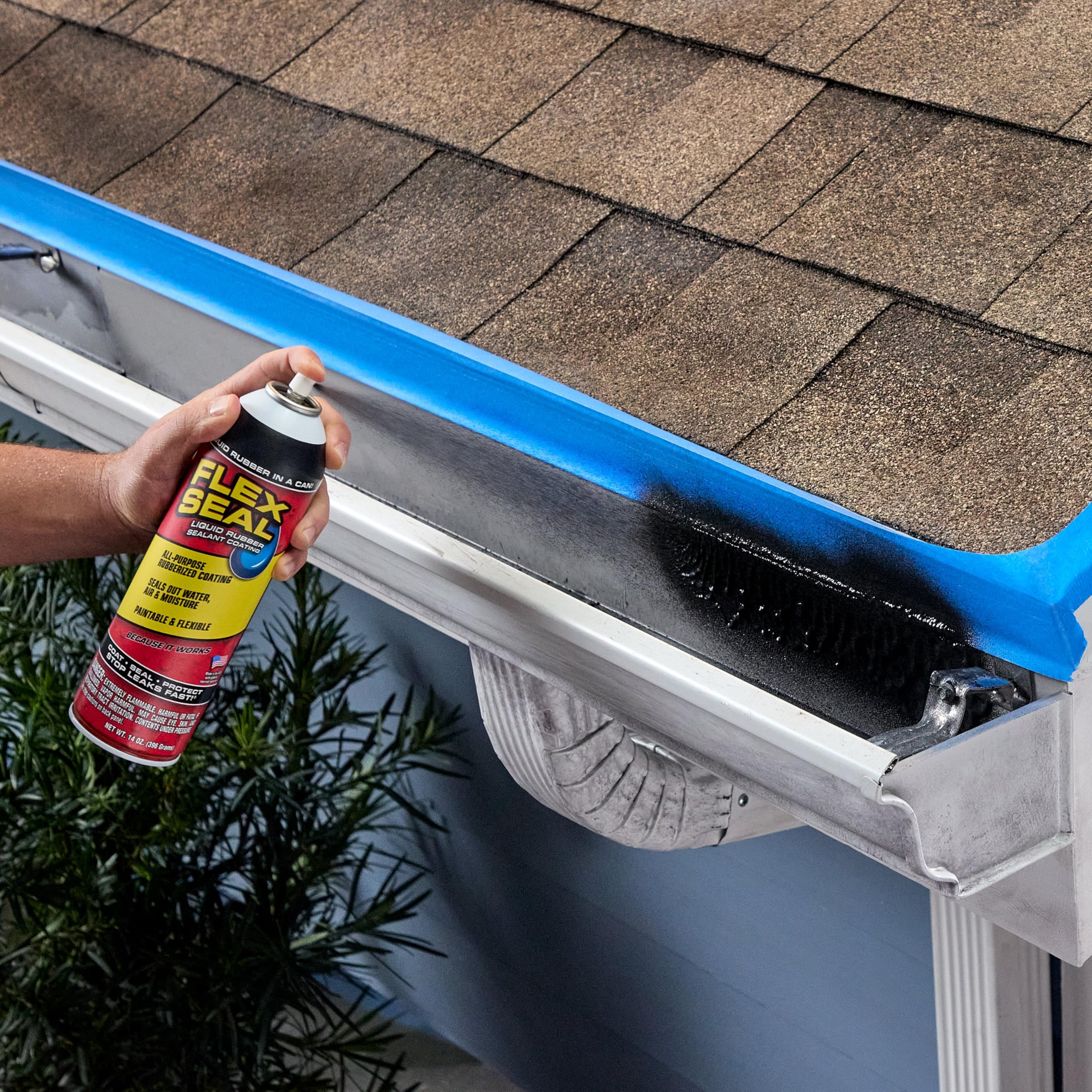 Flex Seal, 14 oz, Clear, Stop Leaks Instantly, Transparent Waterproof Rubber Spray On Sealant Coating, Perfect for Gutters, Wood, RV, Campers, Roof Repair, Skylights, Windows, and More - Image 4
