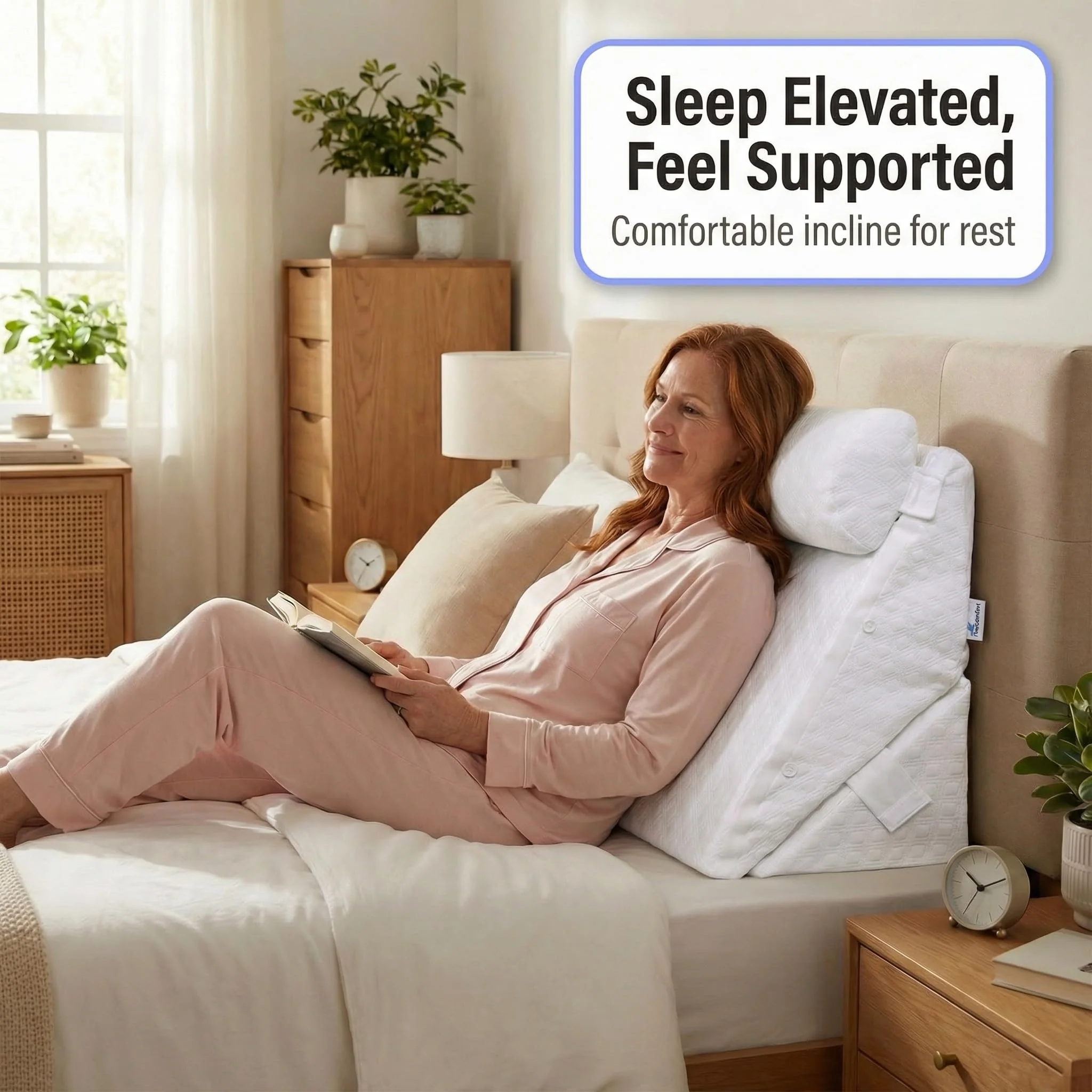 Flexicomfort Bed Wedge Pillow for Sleeping -Adjustable Post Surgery Pillow (7 in 1) -%100 Memory Foam -Head Support Cushion -Incline -Leg Elevation -Pregnancy - Snoring - Washable Cover -Large 24 Inch - Image 7
