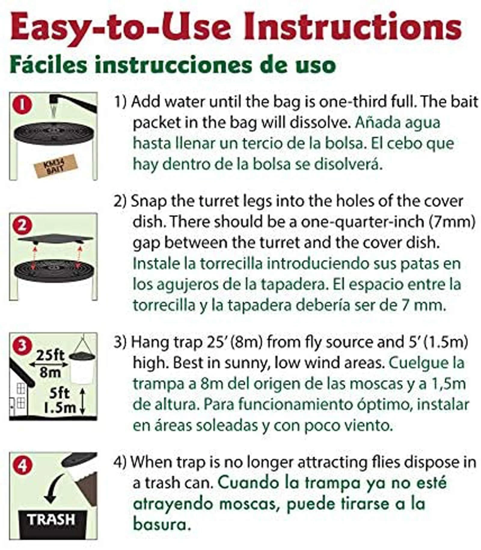 Flies Be Gone Outdoor Fly Trap - Disposable Protein-Powered Attractant Fly Catcher - Natural Attractant Trap for Patios, Ranches. Easy to Use Outdoor Traps, Helps Manage Fly Populations Outdoors - Image 6