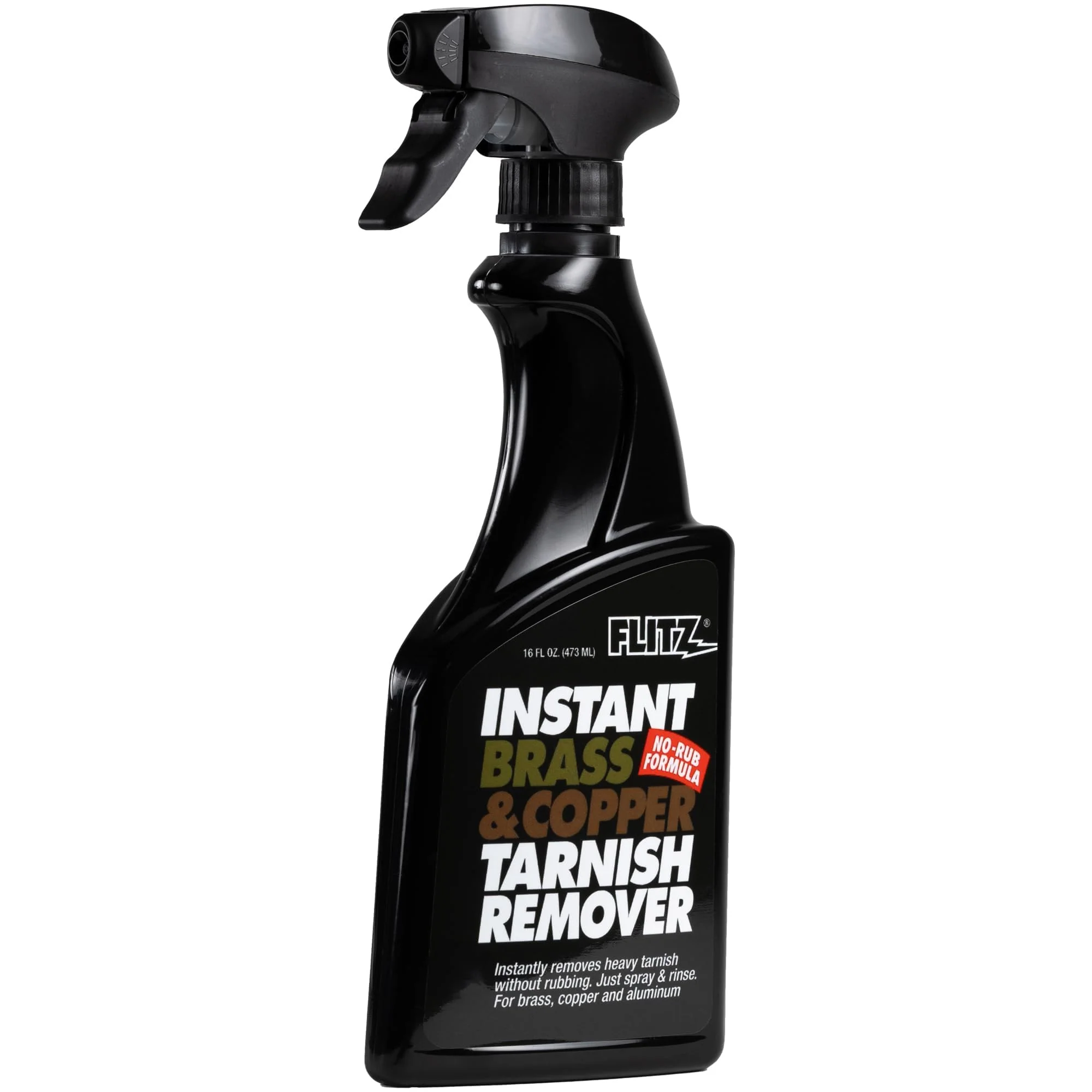 Flitz Instant Brass and Copper Tarnish Remover - 16oz Bottle of USA-Made Organic Rust Remover Spray (No-Rub) - Removes Stains & Oxidation from Glass & Aluminum - Brass Cleaners That Work (1 Pack)