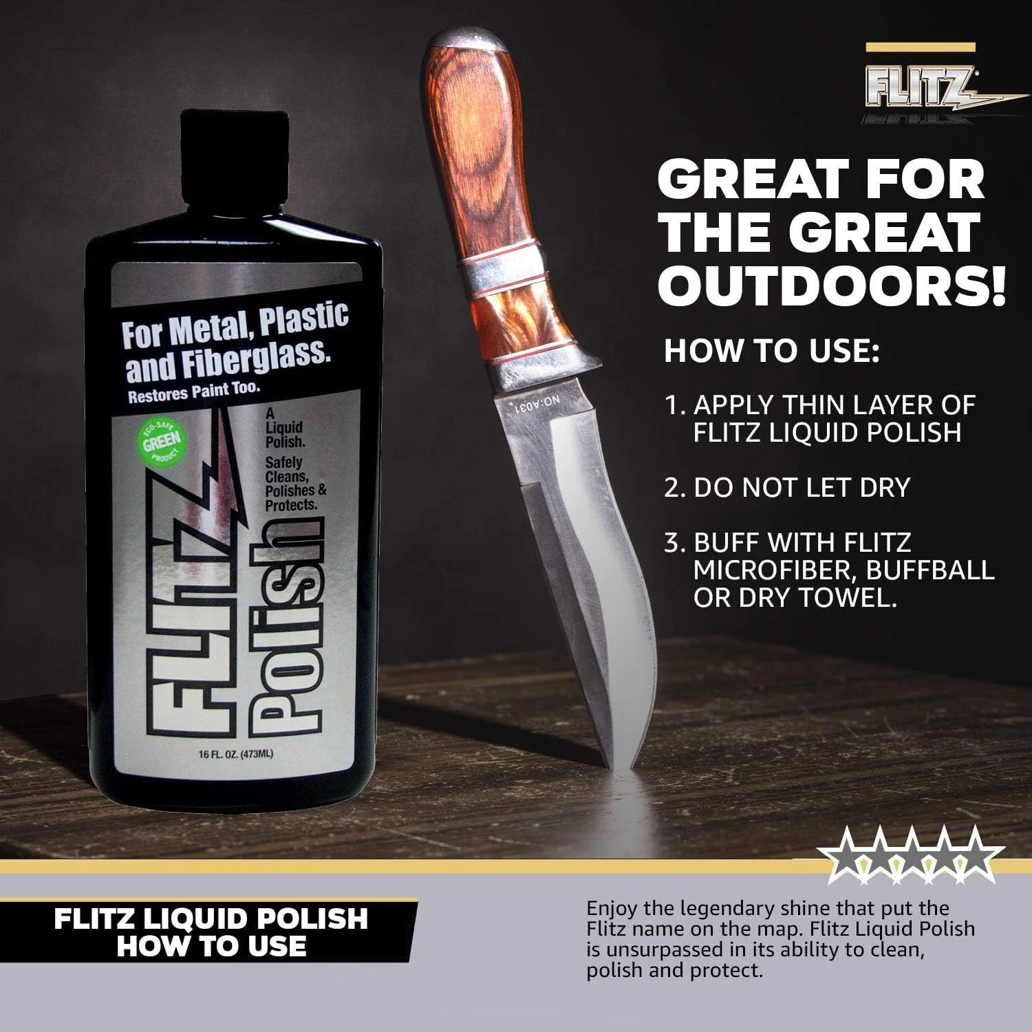 Flitz Multi Purpose Metal Polish Liquid - 3.4oz Bottle of USA-Made Tarnish Remover - For Aluminum, Chrome, Brass, Nickel, Silver - Non-Abrasive Metal Cleaner and Polish, Restorer (12 Pack) - Image 5