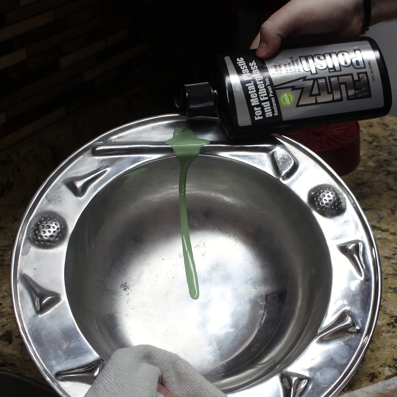 FLITZ Multi Purpose Metal Polish Liquid - 7.6oz USA-Made Tarnish Remover - For Aluminum, Chrome, Brass, Nickel, Silver - Non-Abrasive Cleaner & Restorer - Not for Patina or Electroplated Finishes - Image 4