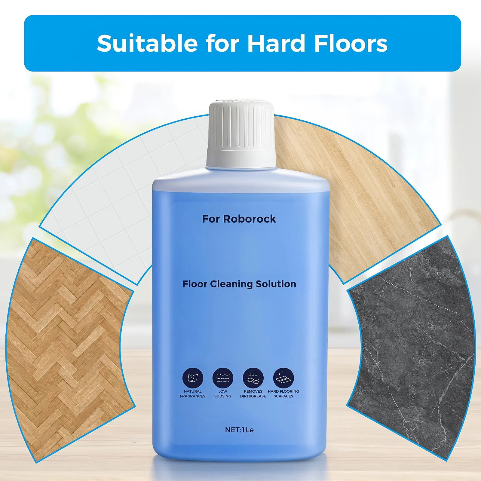 Floor Cleaning Solution Compatible with Roborock Robot Vacuum and Wet Dry Vacuum Cleaner, Deeply Cleans Various Hard Floors Without Leaving any Residue. 1L, 33.81 Fl Oz, Pomelo and Citrus Fragrance - Image 4