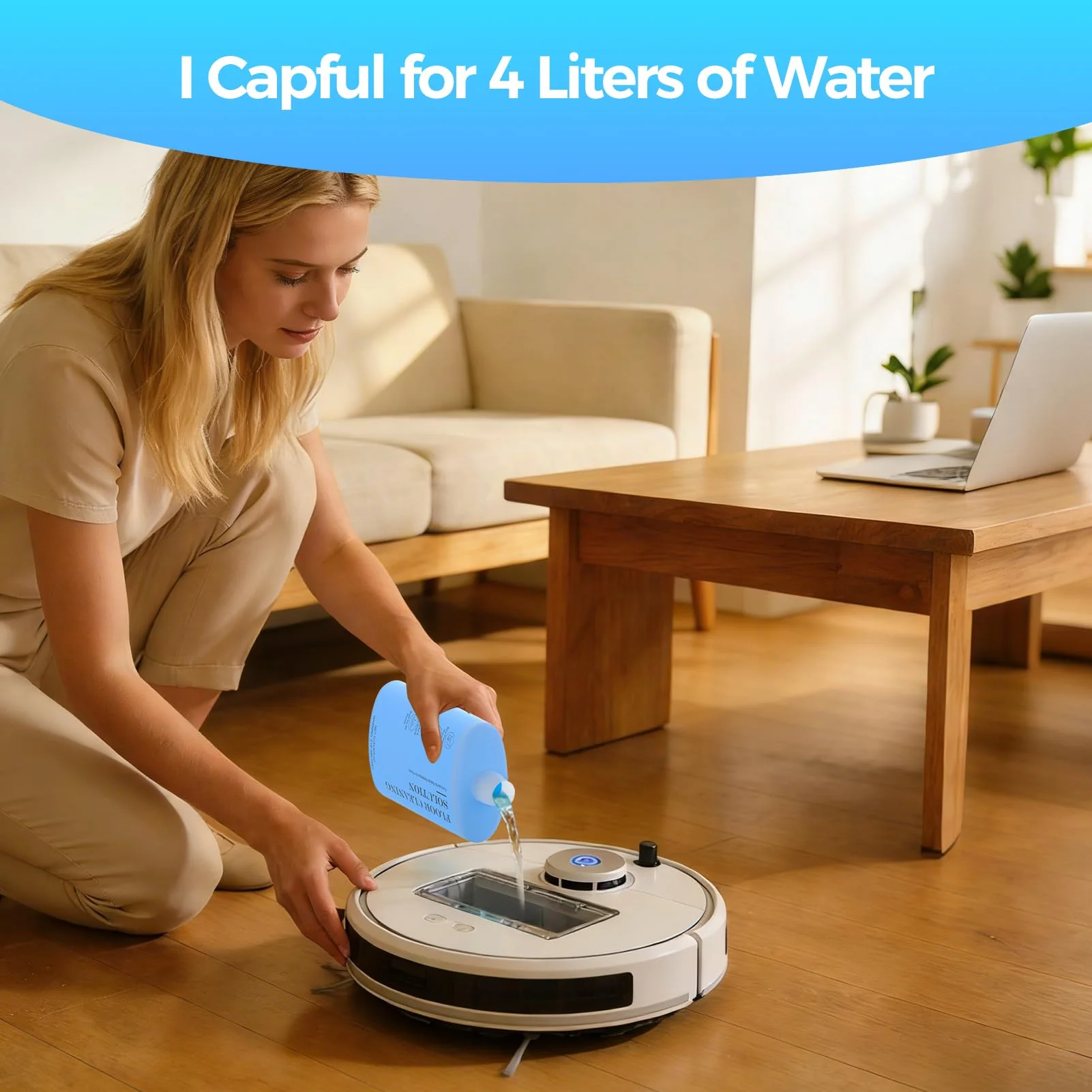 Floor Cleaning Solution,Floor Cleaner for Hardwood Tile Hardfloor Marble Cement Vinyl Flooring Laminate Flooring, Compatible Robot Vacuums with Mopping and Wet Dry Vacuum,1L, 33.8 Fl. OZ - Image 3
