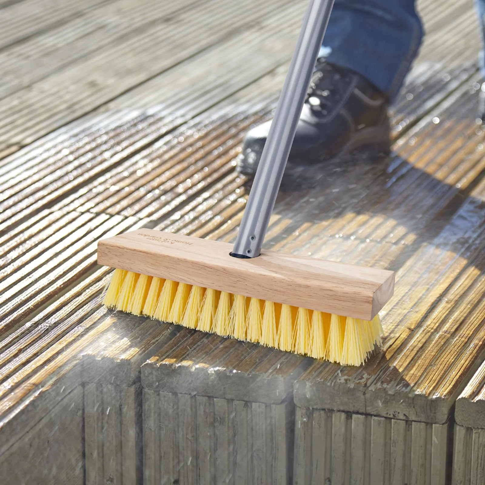 Floor Scrubber Brush with Long Handle for Deck Cleaning, 52'' Stiff Bristle Scrub Broom for Shower, Bathroom, Boat, Concrete, Carpet, Garage - Image 6