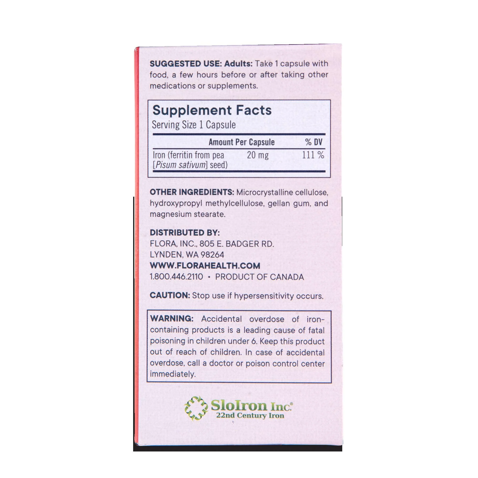 Flora Ferritin+ Delayed-Release Iron Supplement - Plant-Based Iron Supplement - Blood Cell & Energy Support - Vegan & Gluten-Free - Amber Glass Bottle - 60 Vegan Capsules - Image 4