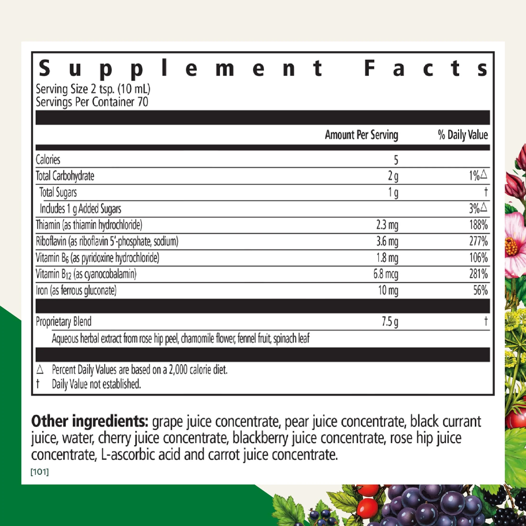Floradix Floravital Liquid Iron & Vitamin Formula - Liquid Iron Supplement with Ferrous Gluconate, C & B Vitamins & Herbs for Energy Support - Vegan, Gluten-Free, Yeast-Free & Non-GMO - 23.7 Fl Oz - Image 2