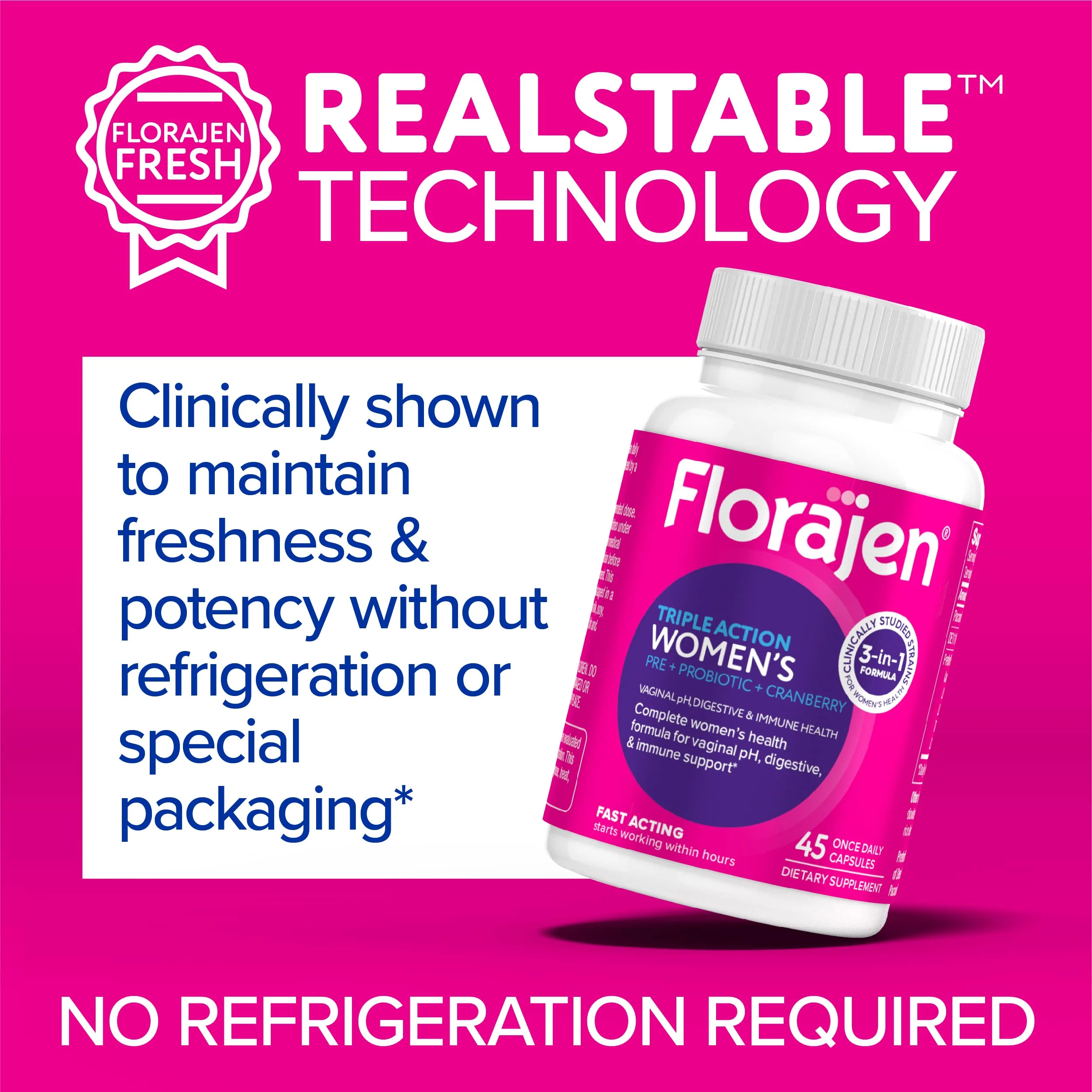Florajen Women's Probiotic - Prebiotic & Cranberry Supplement for Vaginal Health, Immune Support, & Digestive Wellness - 30-Count - Image 6