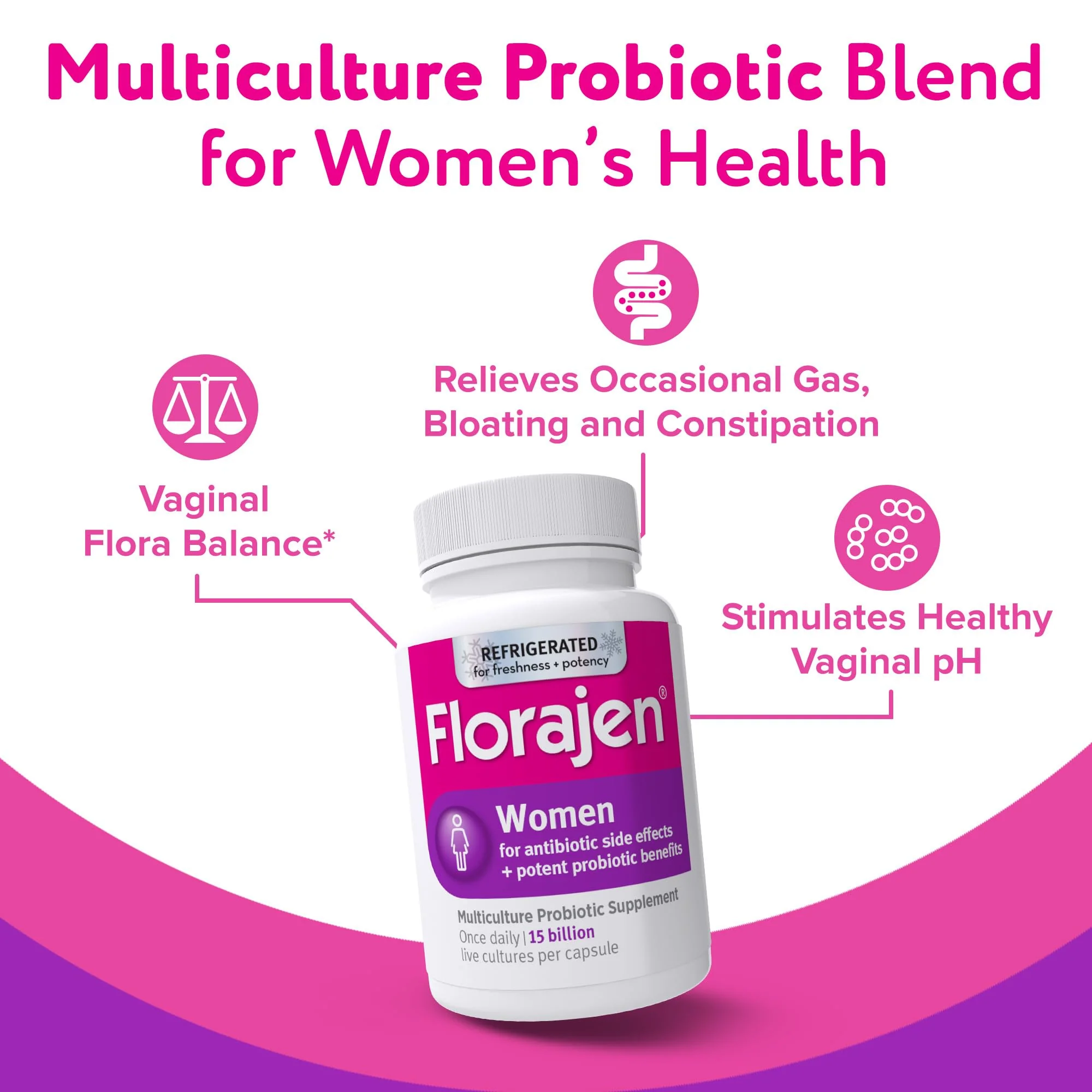 Florajen Women's Vaginal Probiotics, Provides Gut Health & Constipation Relief For Adults And Bloating Relief For Women, 30 Capsules (Refrigerated) - Image 7