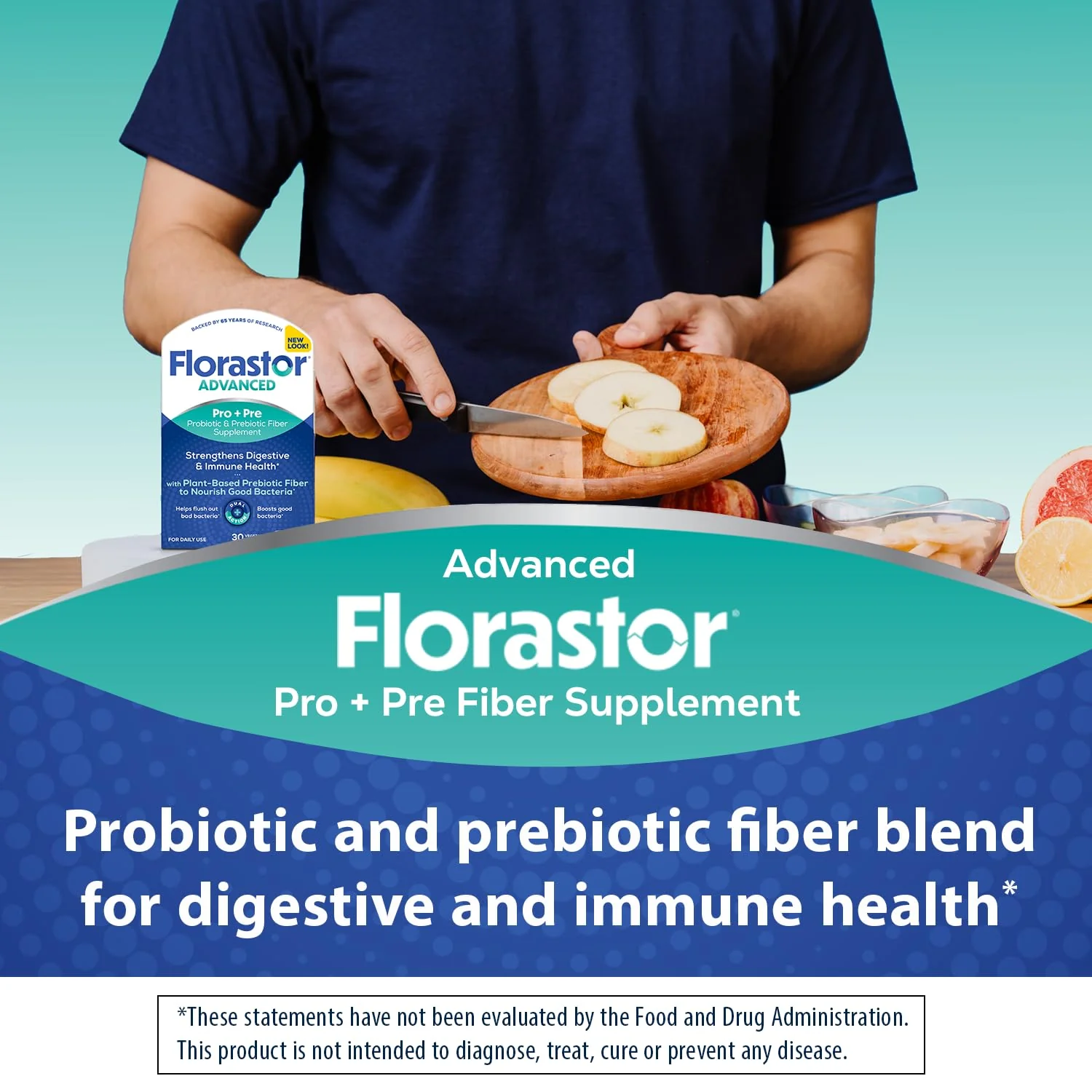 Florastor Advanced Pro+Pre Daily Probiotic and Prebiotic Supplement for Women and Men, Boosts Good Bacteria, Saccharomyces Boulardii CNCM I-745 (30 Capsules) (Pack of 2) - Image 3