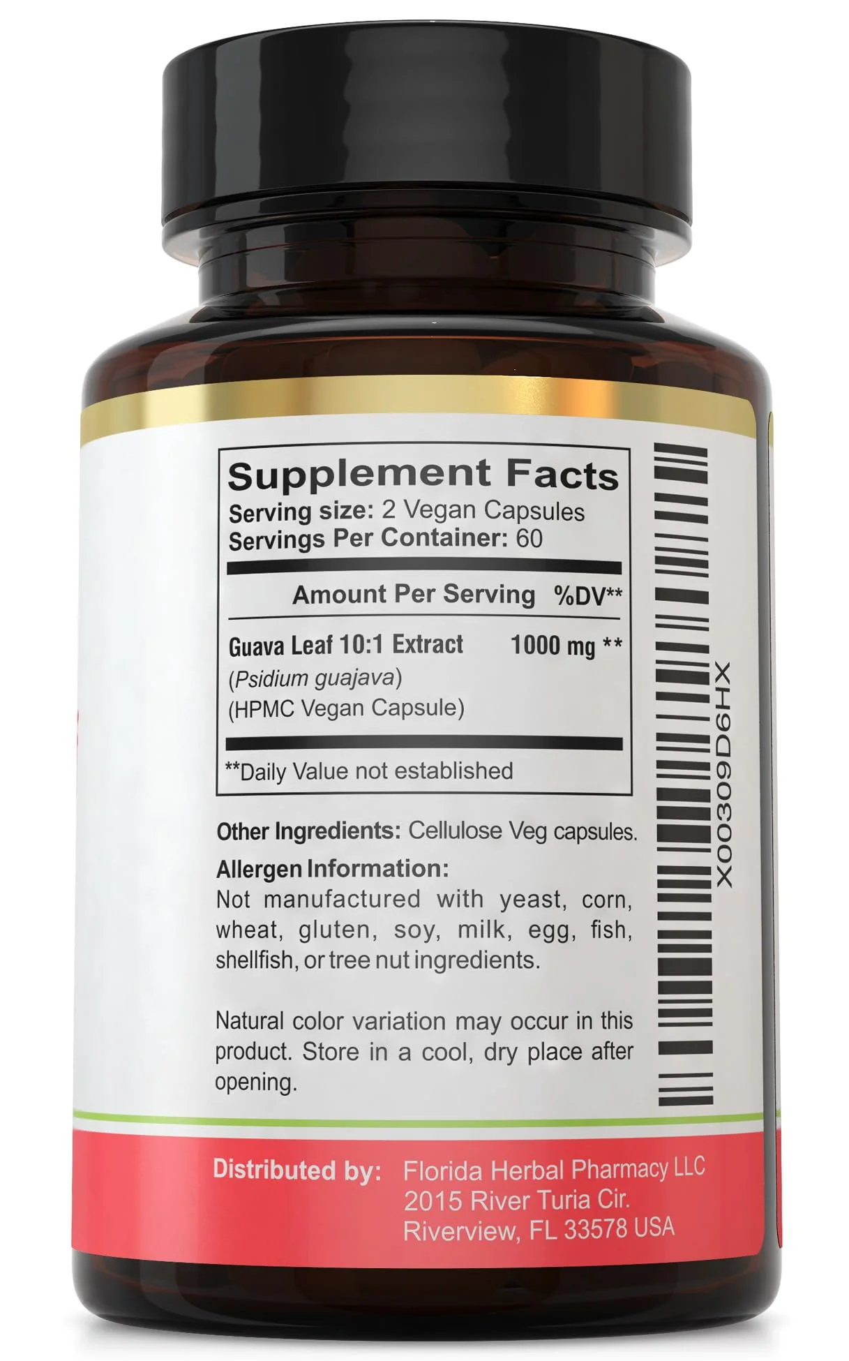 Florida Herbal Pharmacy, Guava Leaf Extract Supplement Capsules 10:1 (120 Capsules),Two Months Supply - Image 3
